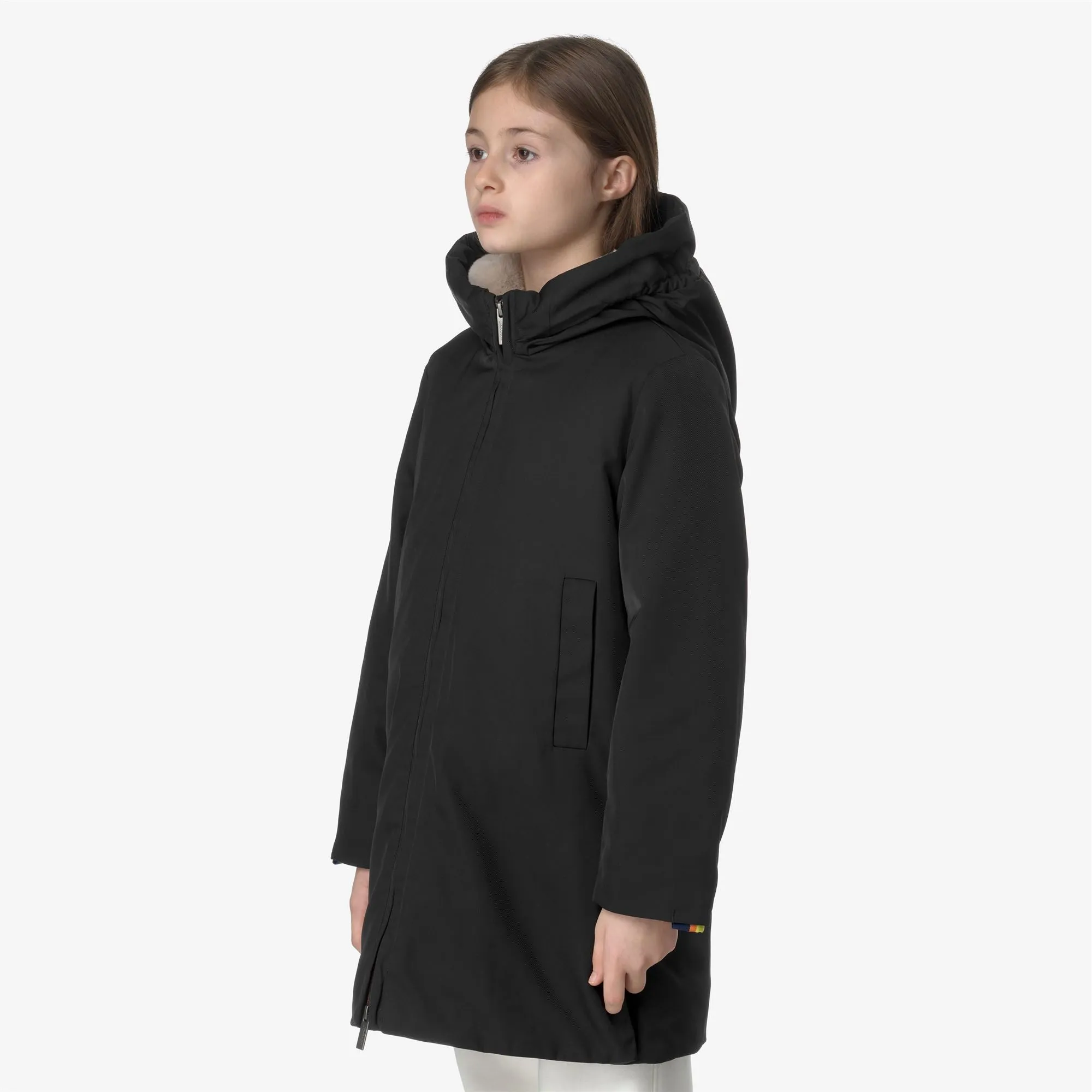 P. OLLY TWILL FUR BLACK PURE-NATURAL