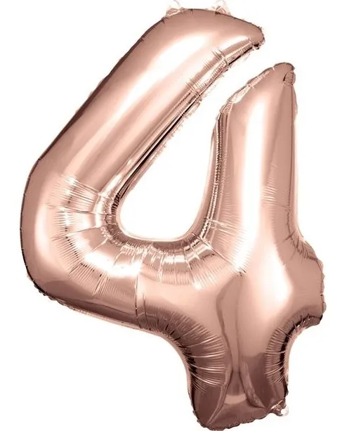 Palloncino numero 4 oro rosa 86 cm