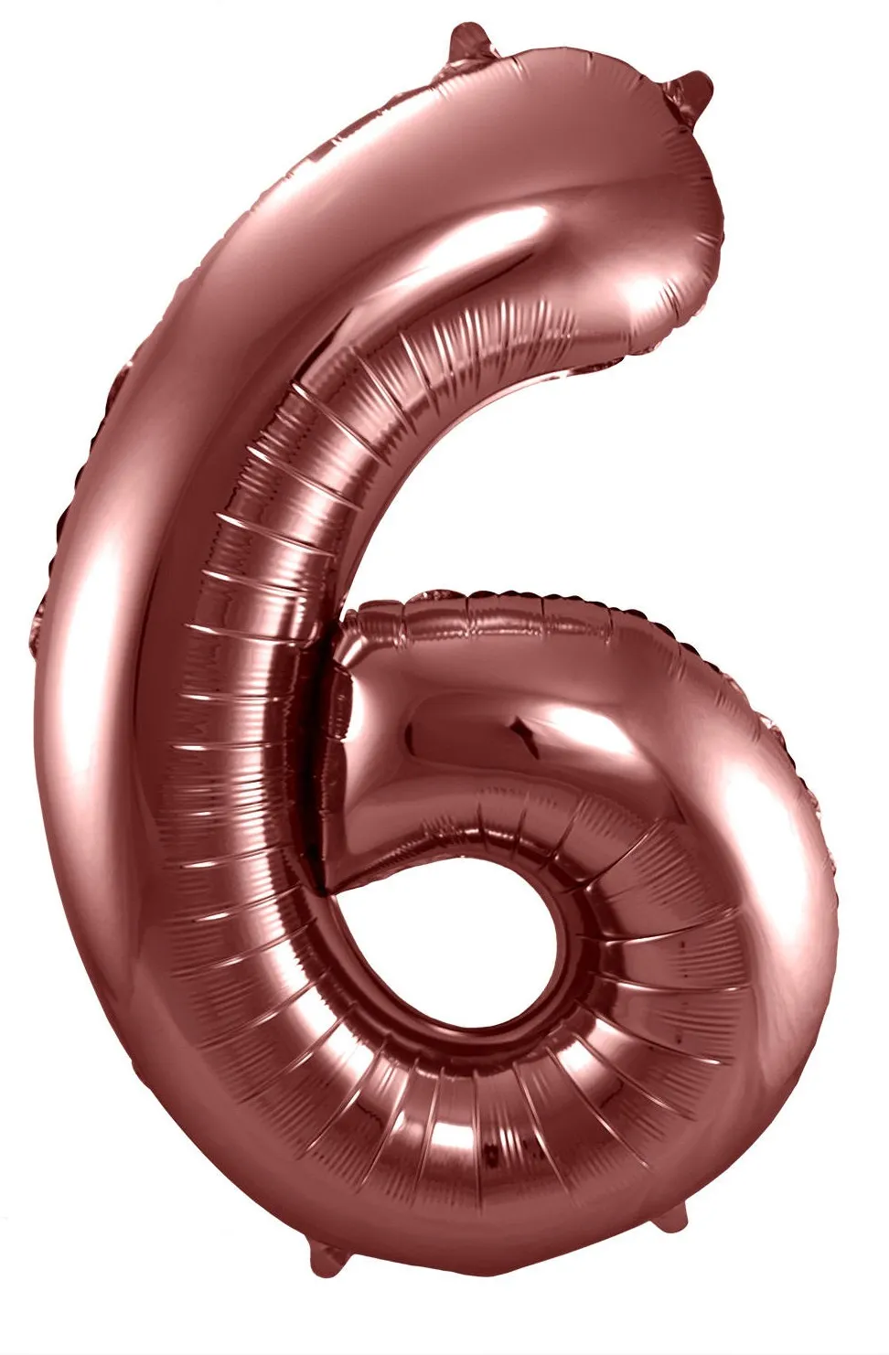 Palloncino numero 6 in metallo oro rosa 86cm
