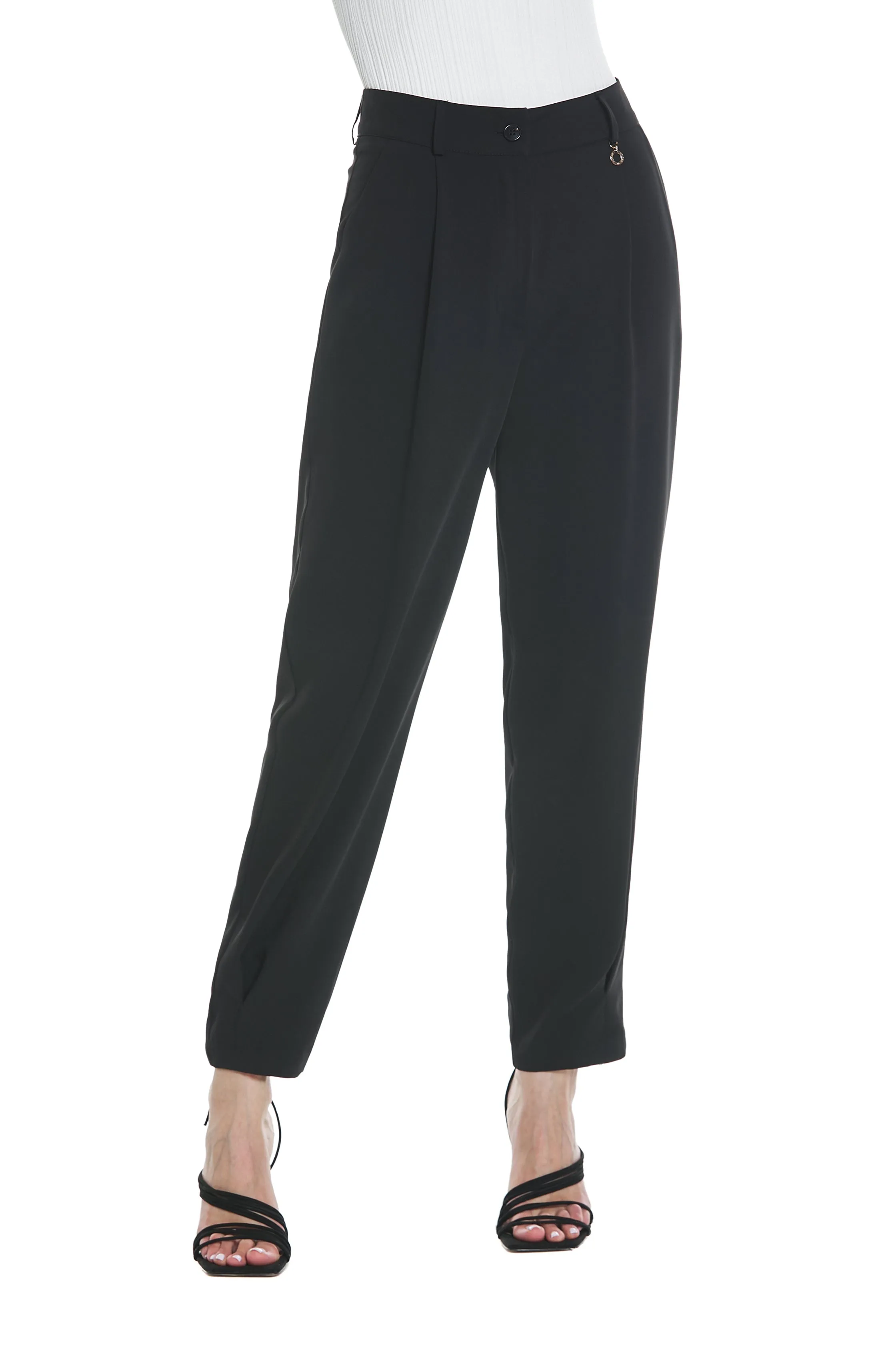 Pantalone AURORAS vita alta con cint.logo più tasche  francesi più pinces più piega baciata fdo