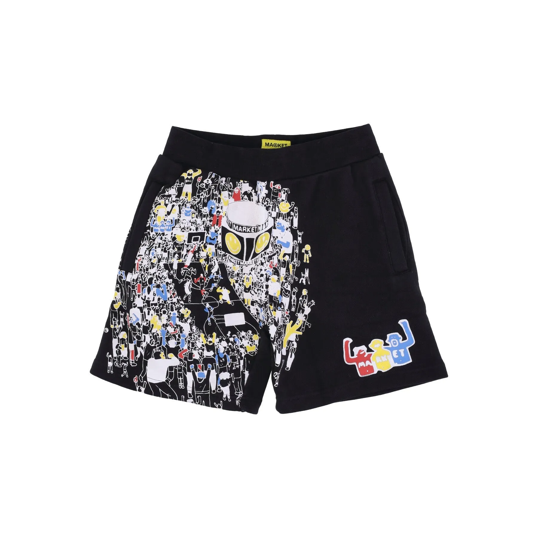 Pantalone Corto Tuta Felpato Uomo World Basketball Game Sweatshorts X Smiley Black