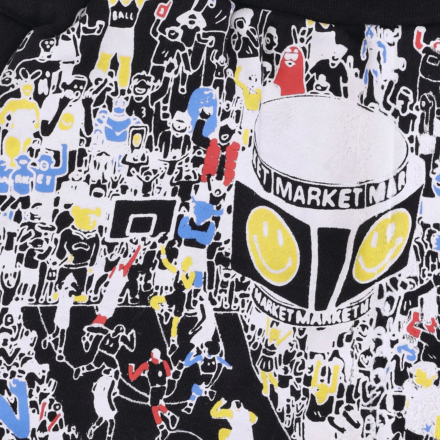 Pantalone Corto Tuta Felpato Uomo World Basketball Game Sweatshorts X Smiley Black