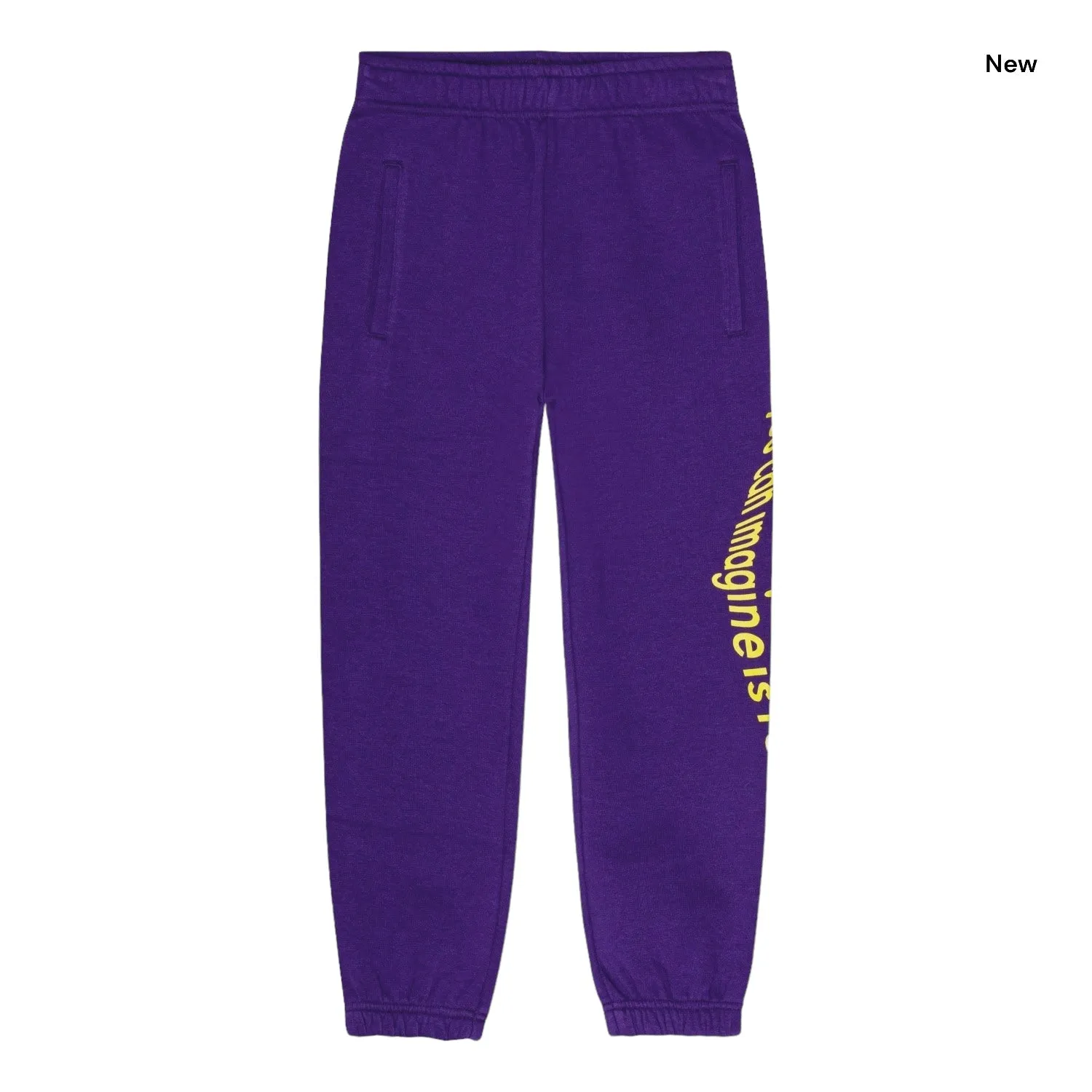 Pantalone viola in felpa con stampa per bambini