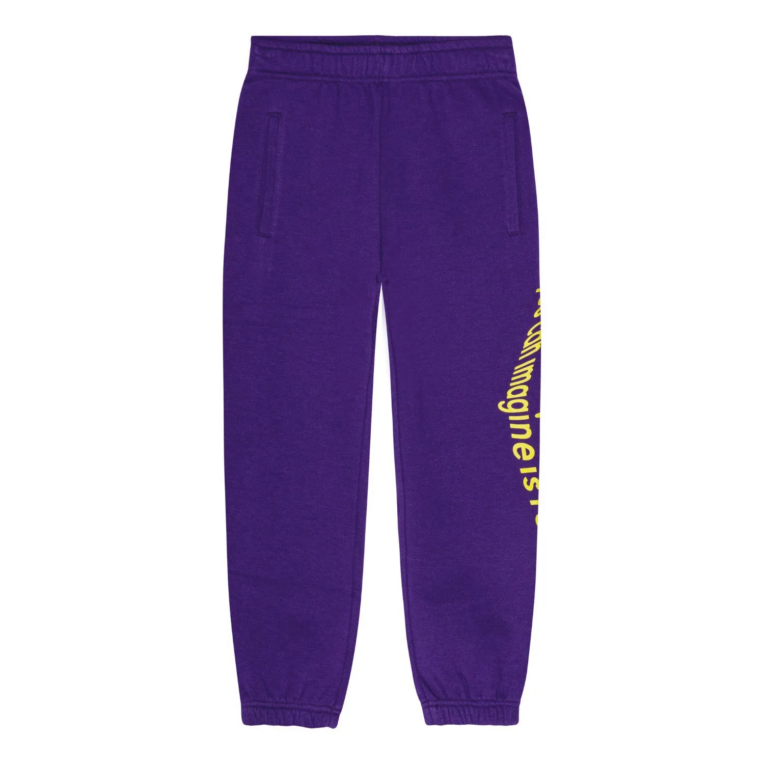 Pantalone viola in felpa con stampa per bambini