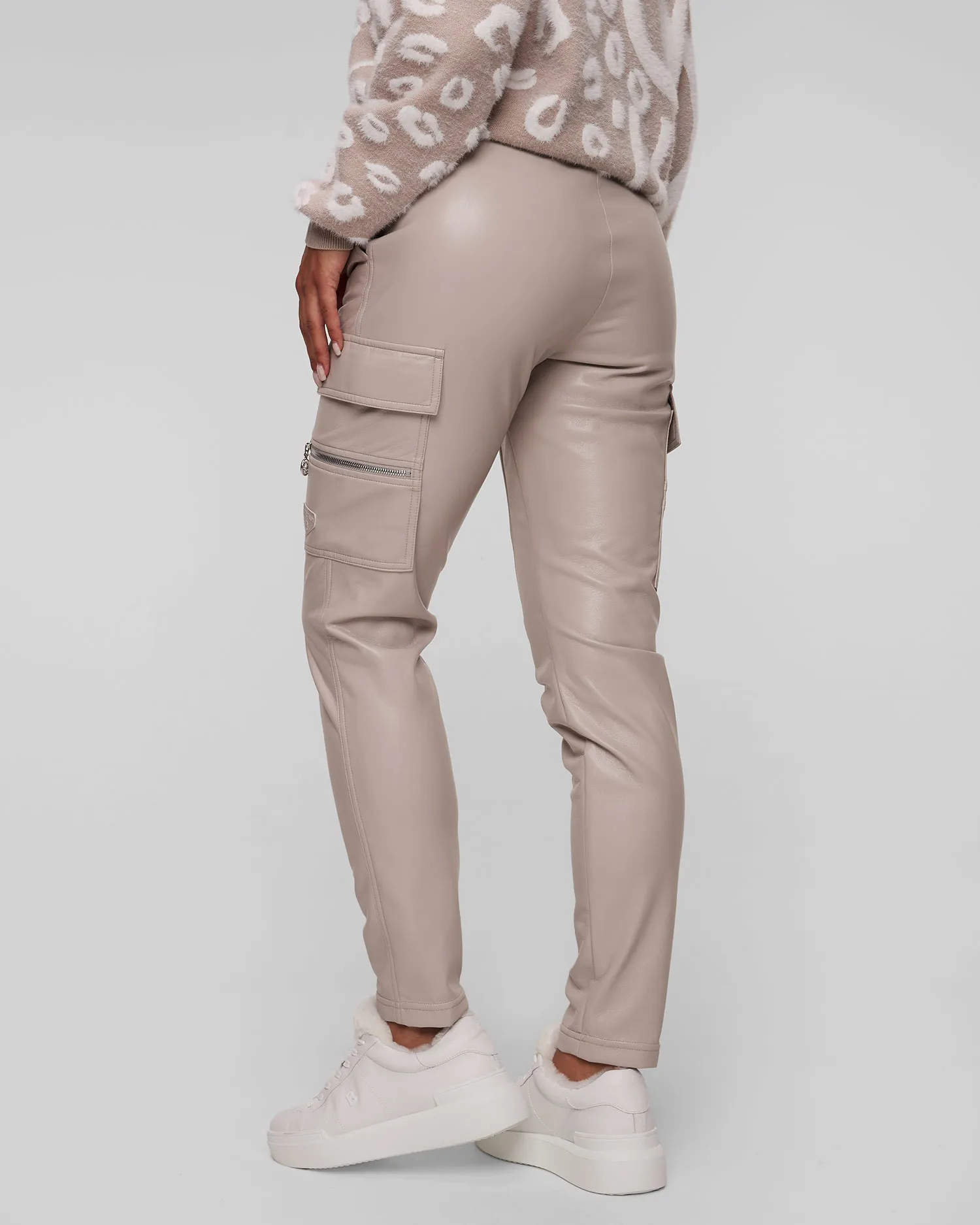 Pantaloni beige in ecopelle da donna Sportalm 1856515496-string
