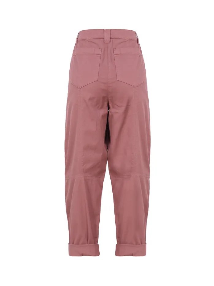 PANTALONI CARROT IN TESSUTO CAVALLERY