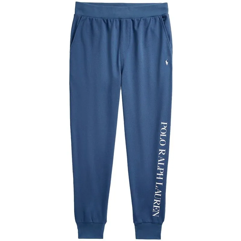 Pantaloni da notte blu in jersey con logo 