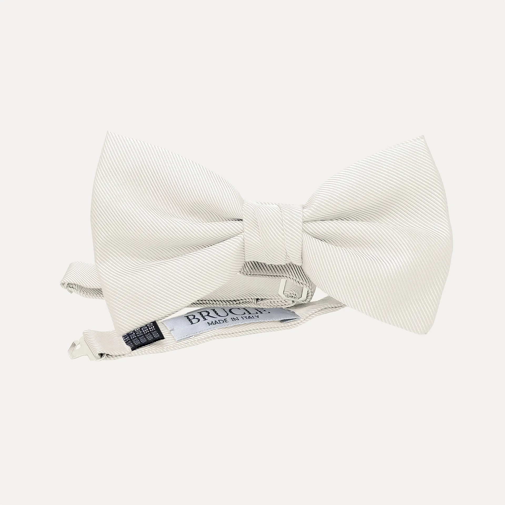 Papillon bianco in seta jacquard