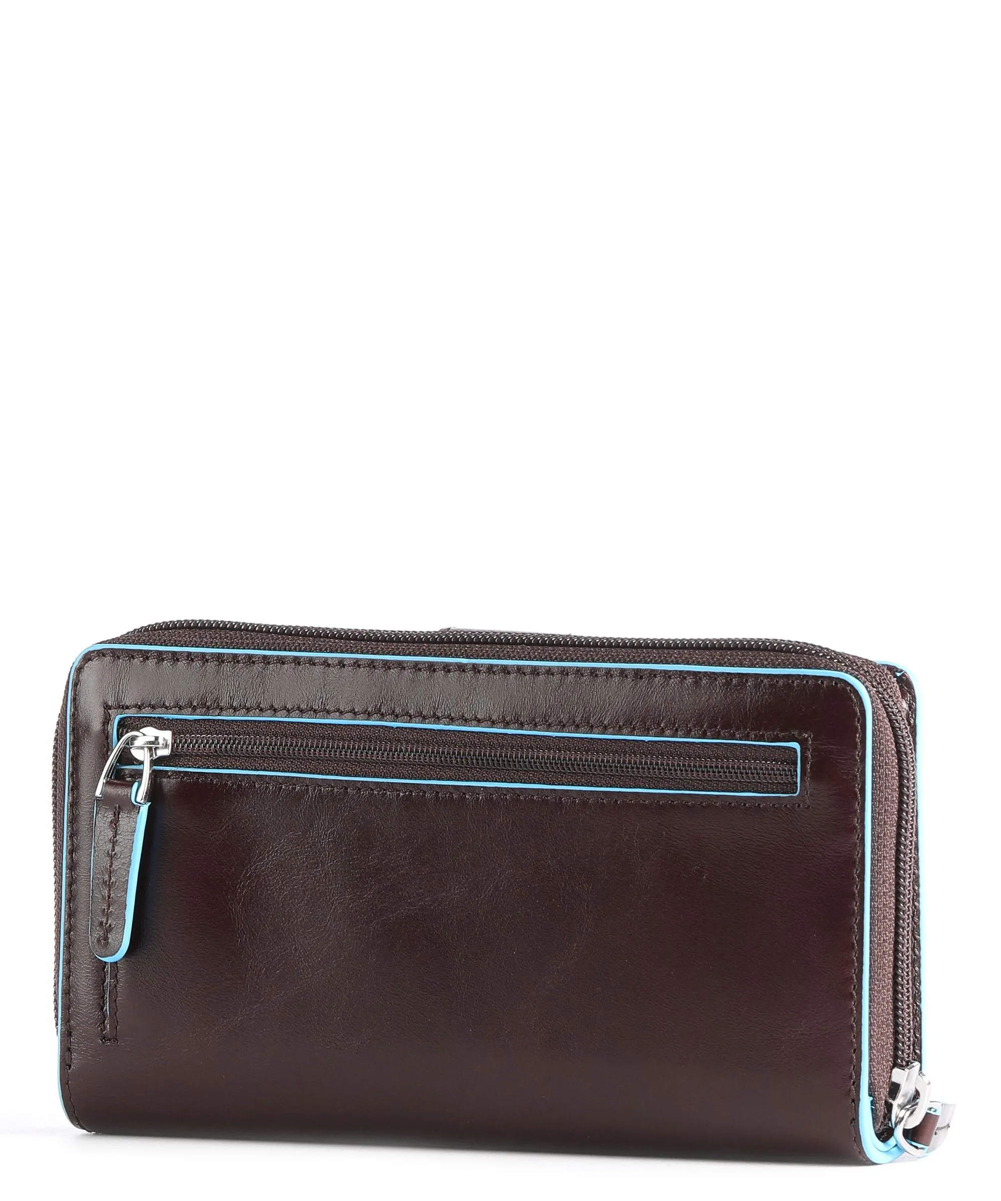 Piquadro Blue Square RFID Portafoglio pelle di vacchetta liscia mogano  