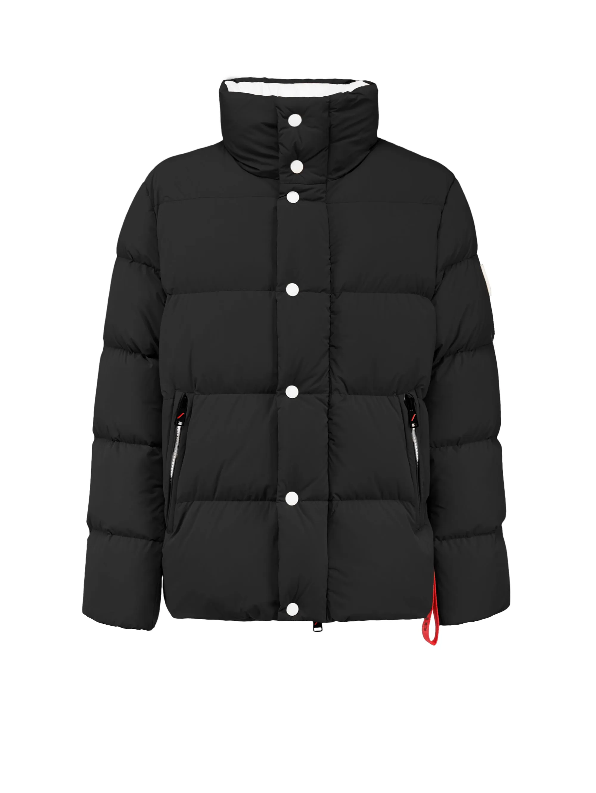 Piumino Corto con Collo Alto in Nylon Opaco Nero