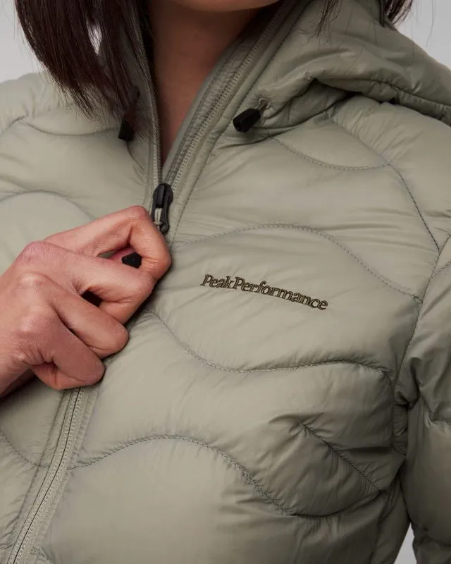 Piumino da donna Peak Performance Helium Down grigio-verde