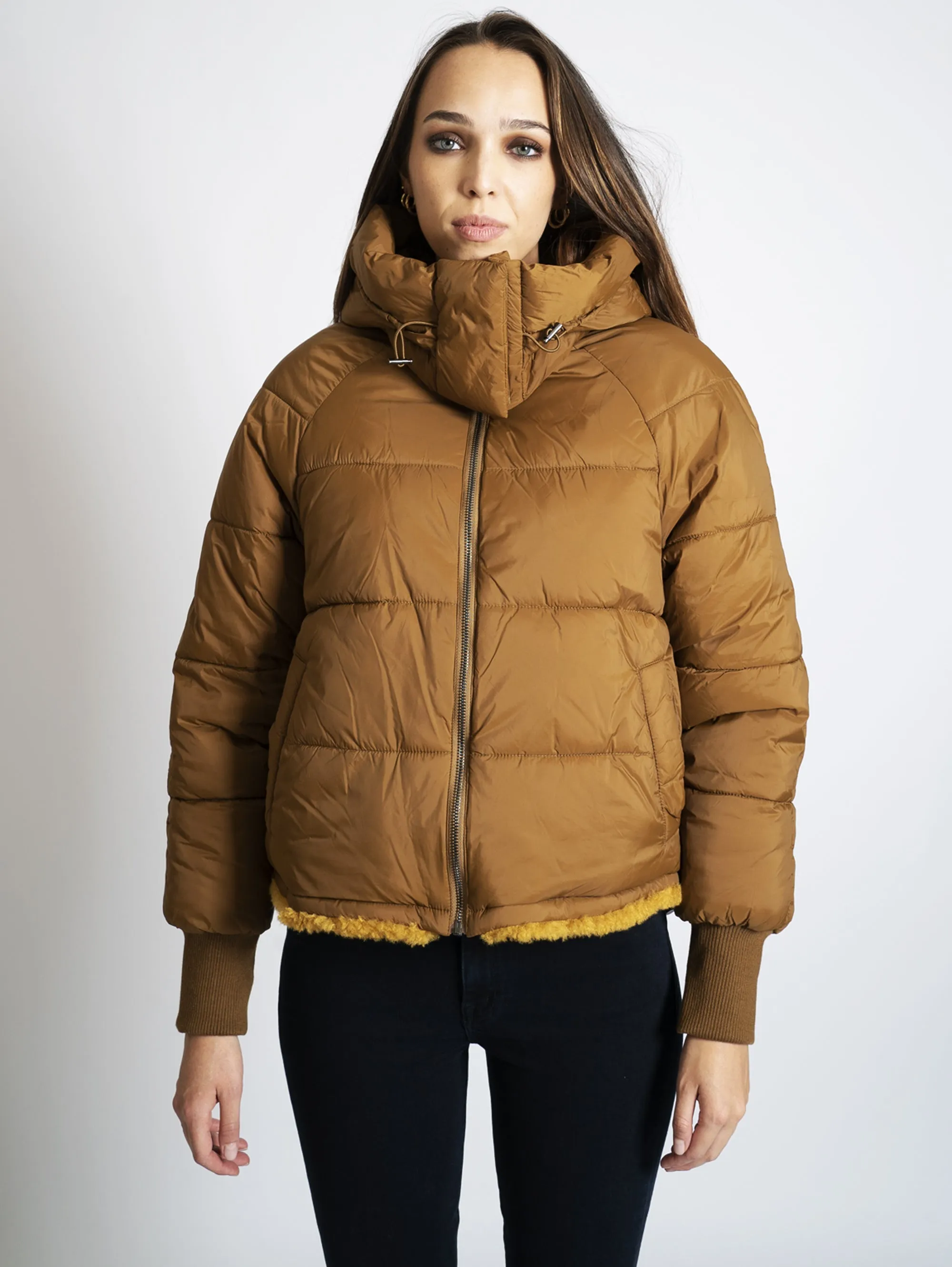 Piumino Eco Pelliccia Reversibile Bronzo