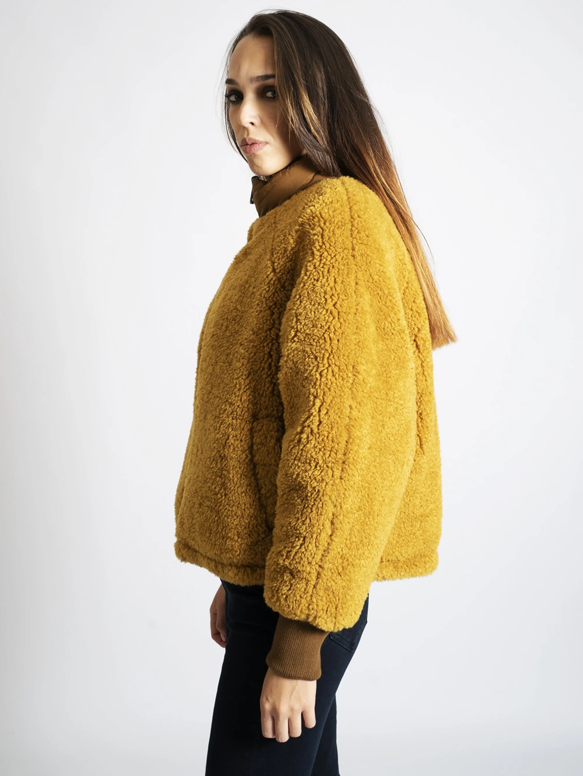 Piumino Eco Pelliccia Reversibile Bronzo