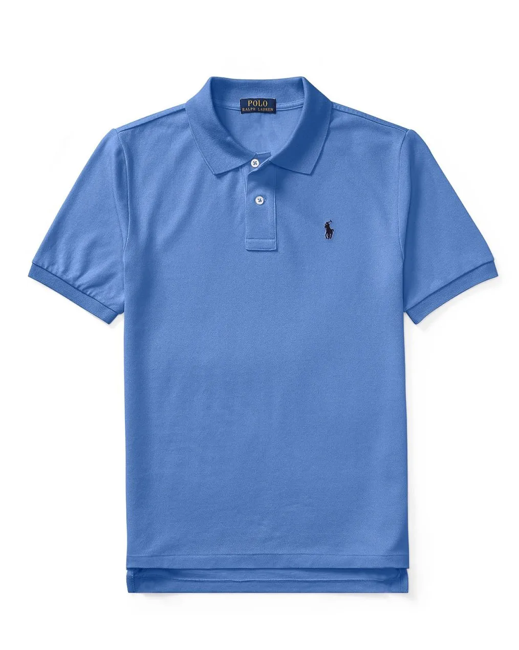 Polo blu royal mezza manica in piquè con logo pony ricamato 5-7 anni