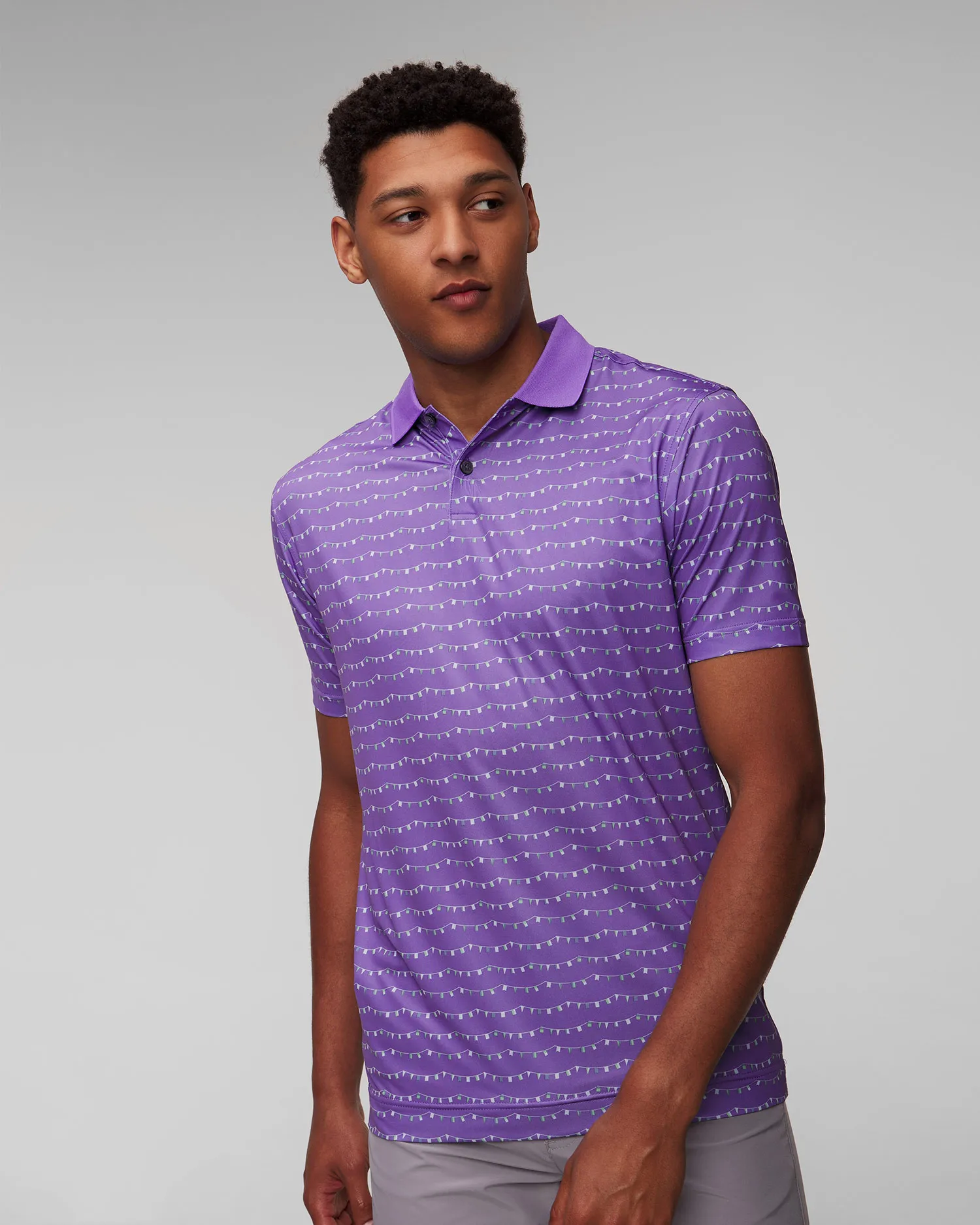 Polo viola da uomo FootJoy Eu Thistle Prt Lisle 81587-thistle