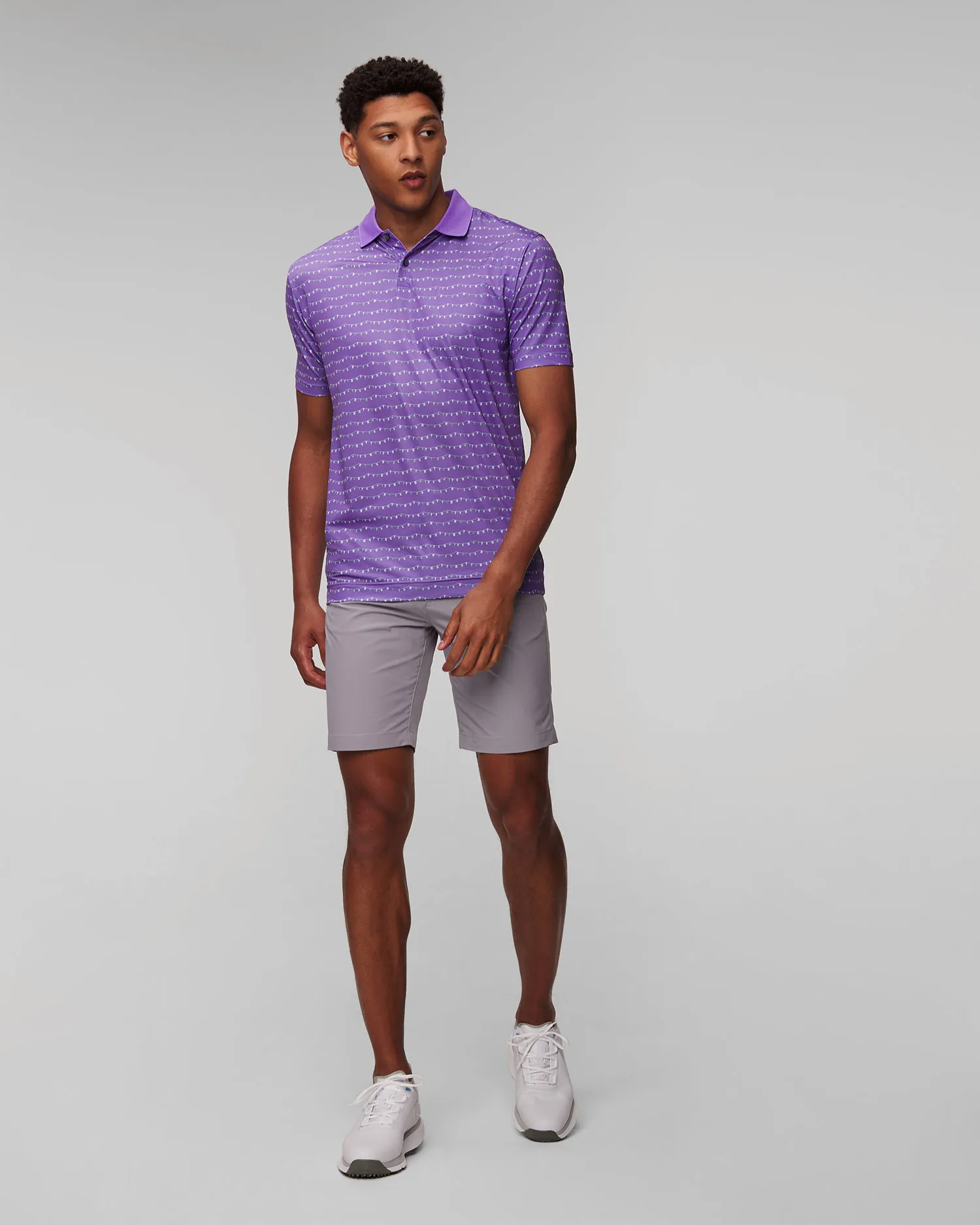 Polo viola da uomo FootJoy Eu Thistle Prt Lisle 81587-thistle
