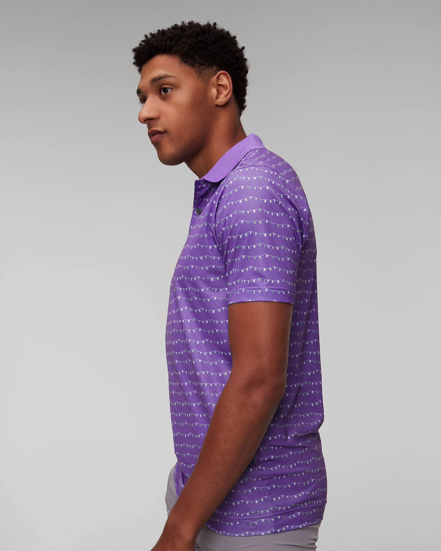Polo viola da uomo FootJoy Eu Thistle Prt Lisle 81587-thistle