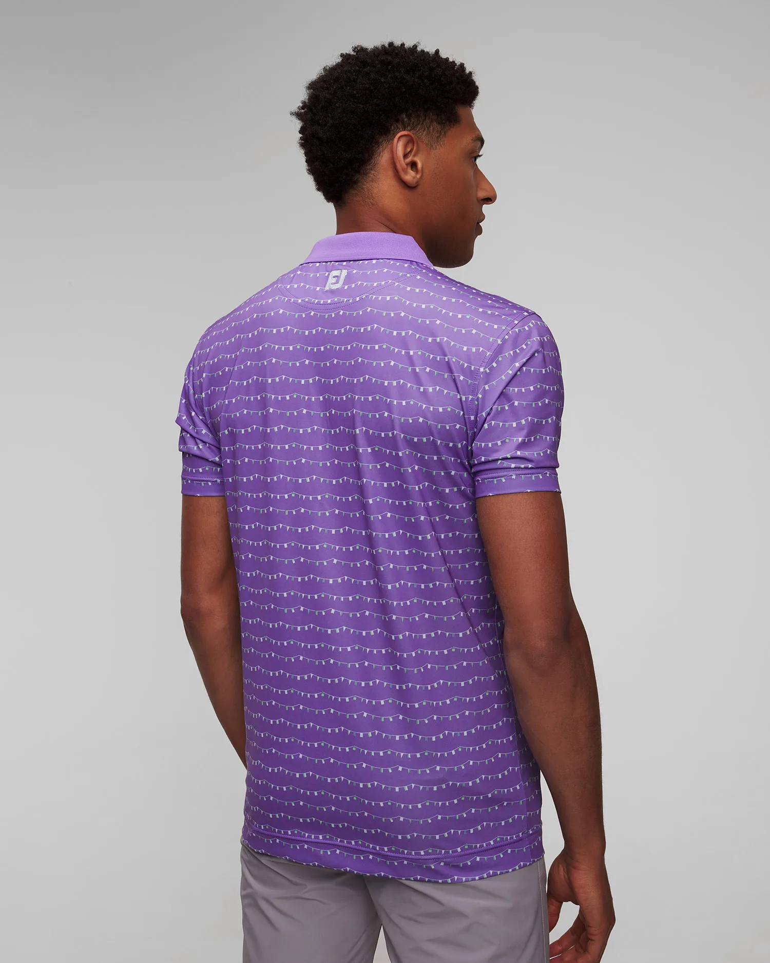 Polo viola da uomo FootJoy Eu Thistle Prt Lisle 81587-thistle