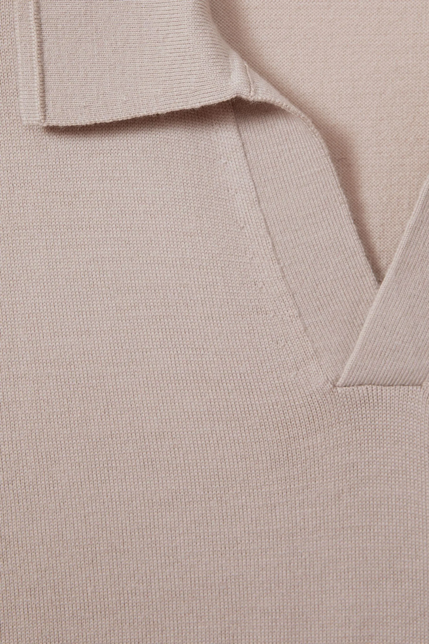 Reiss Duchie Merino Lana Collo Aperto Polo Shirt    