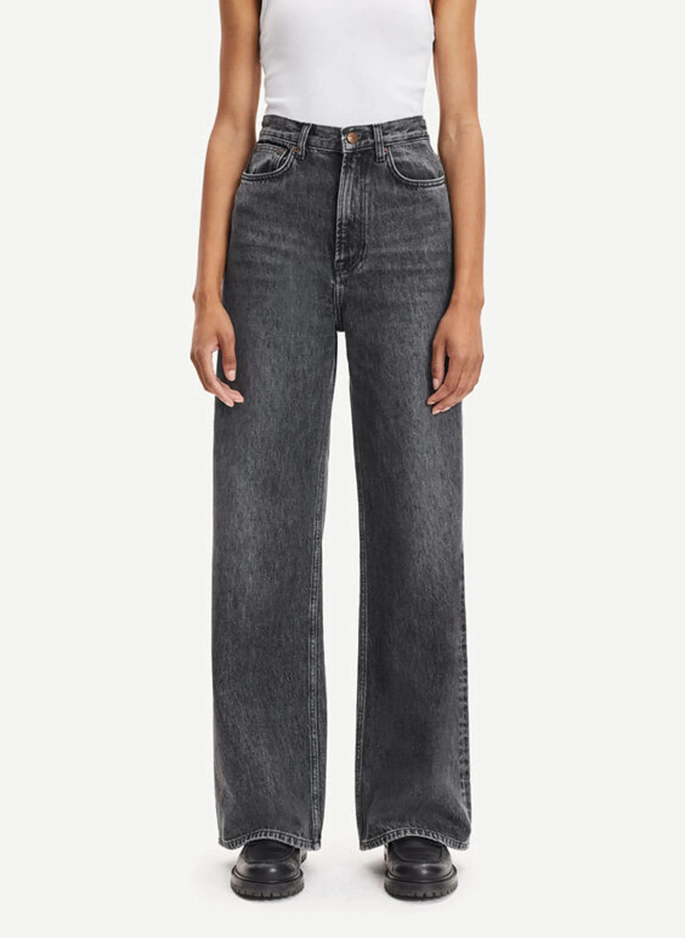 SAMSOE SAMSOE   REBECCA - Jeans larghi in misto cotone | Nero