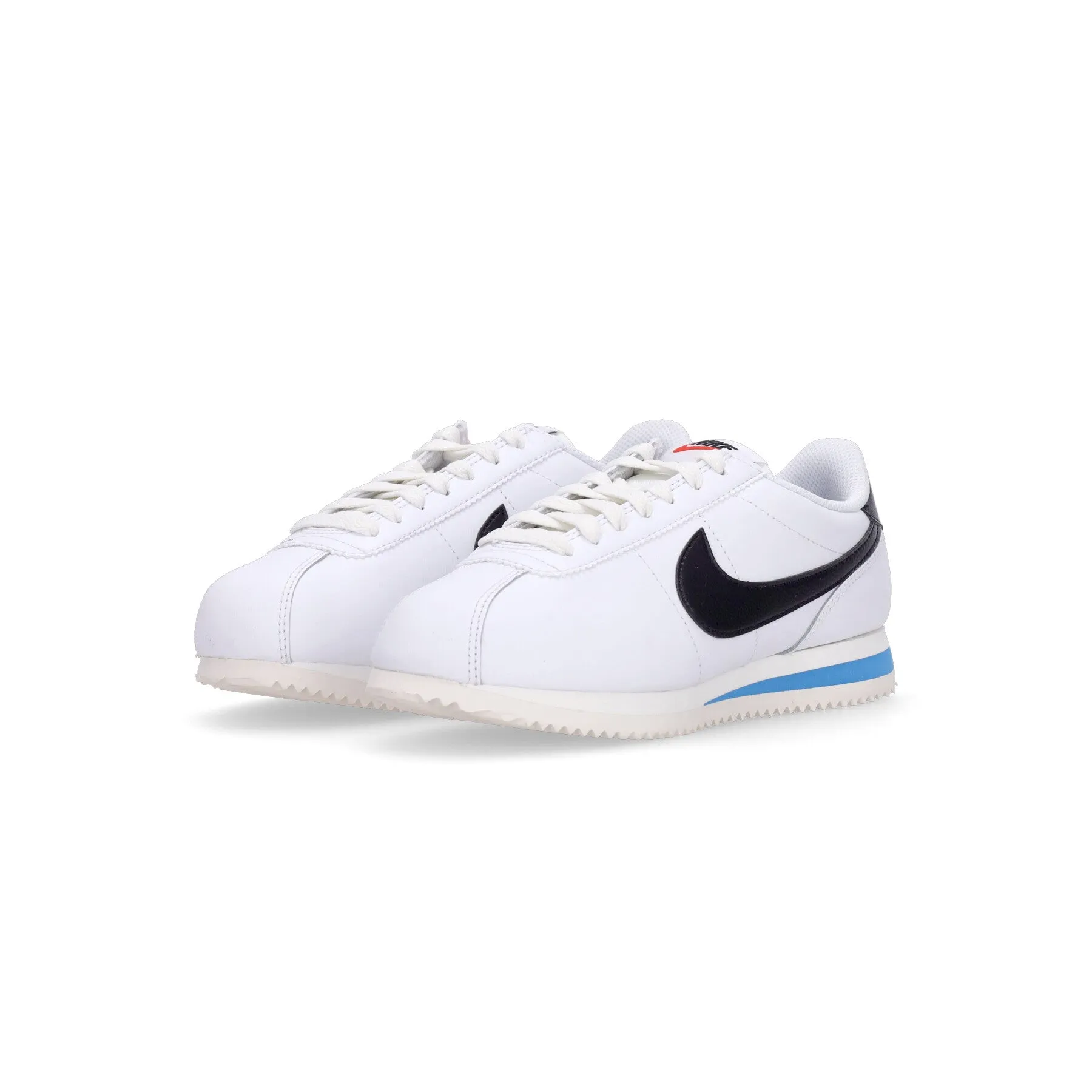 Scarpa Bassa Donna W Cortez Leather White/black/lt Photo Blue/sail