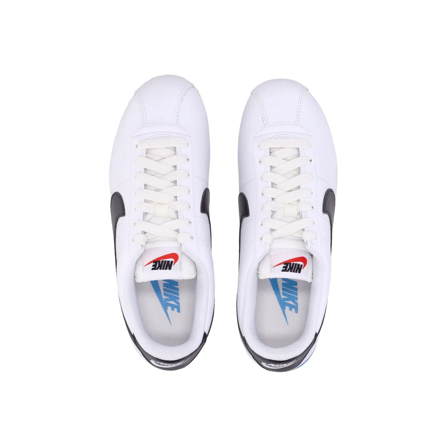 Scarpa Bassa Donna W Cortez Leather White/black/lt Photo Blue/sail