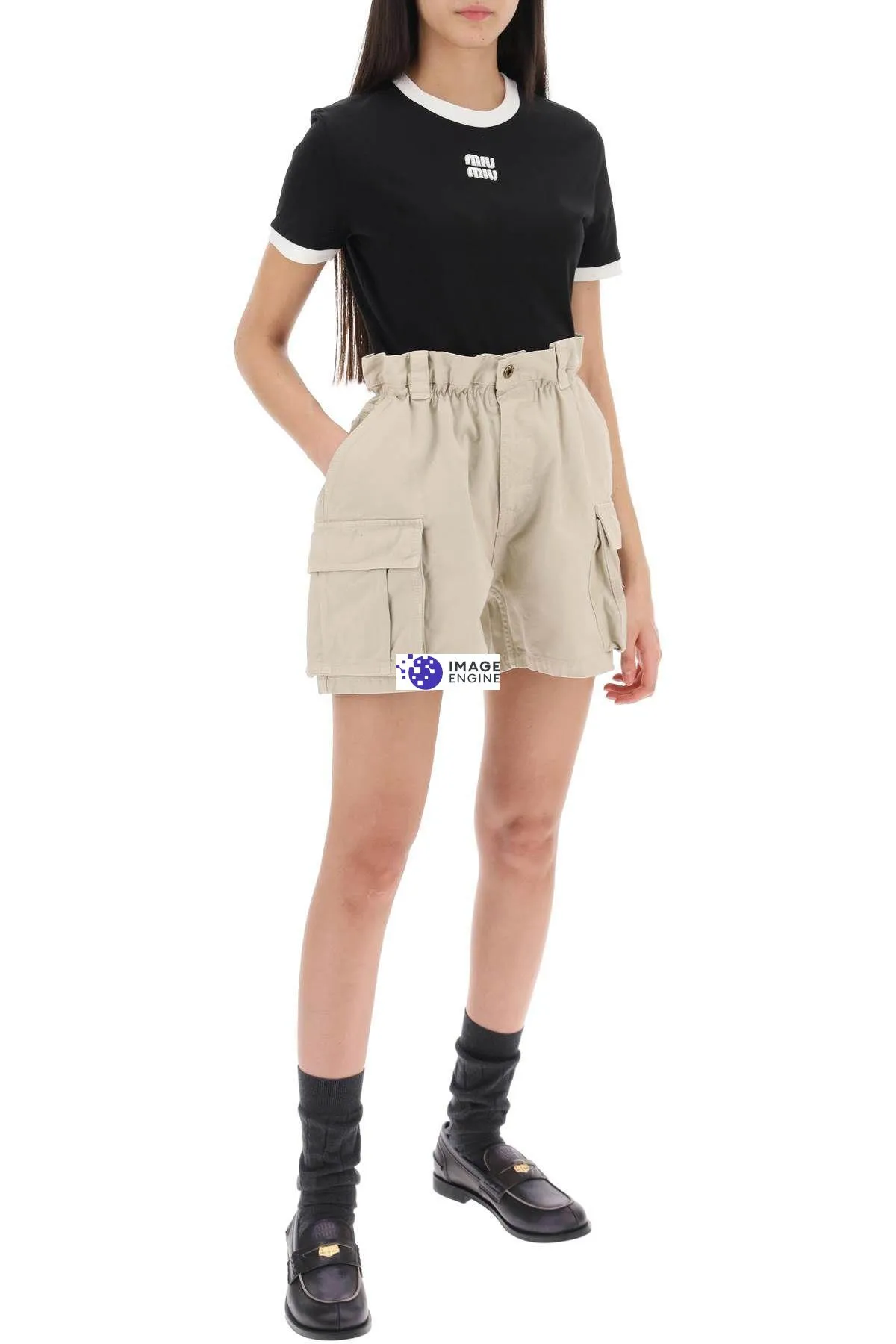 Shorts cargo con vita a sacchetto