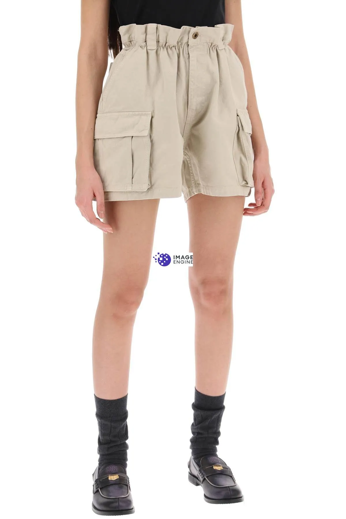 Shorts cargo con vita a sacchetto