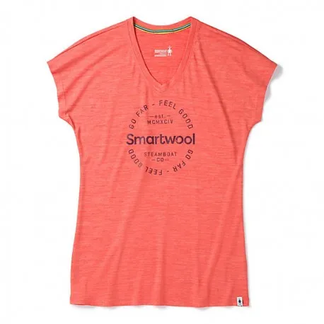 Smartwool WOMEN'S MERINO SPORT 150 GO FAR FEEL GOOD TEE Light Habanero Heather