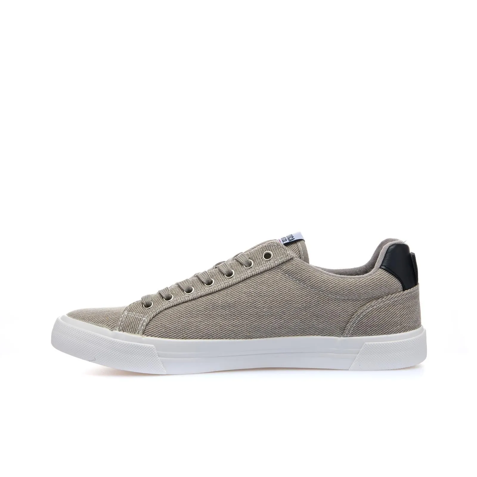Sneakers beige in tessuto con logo
