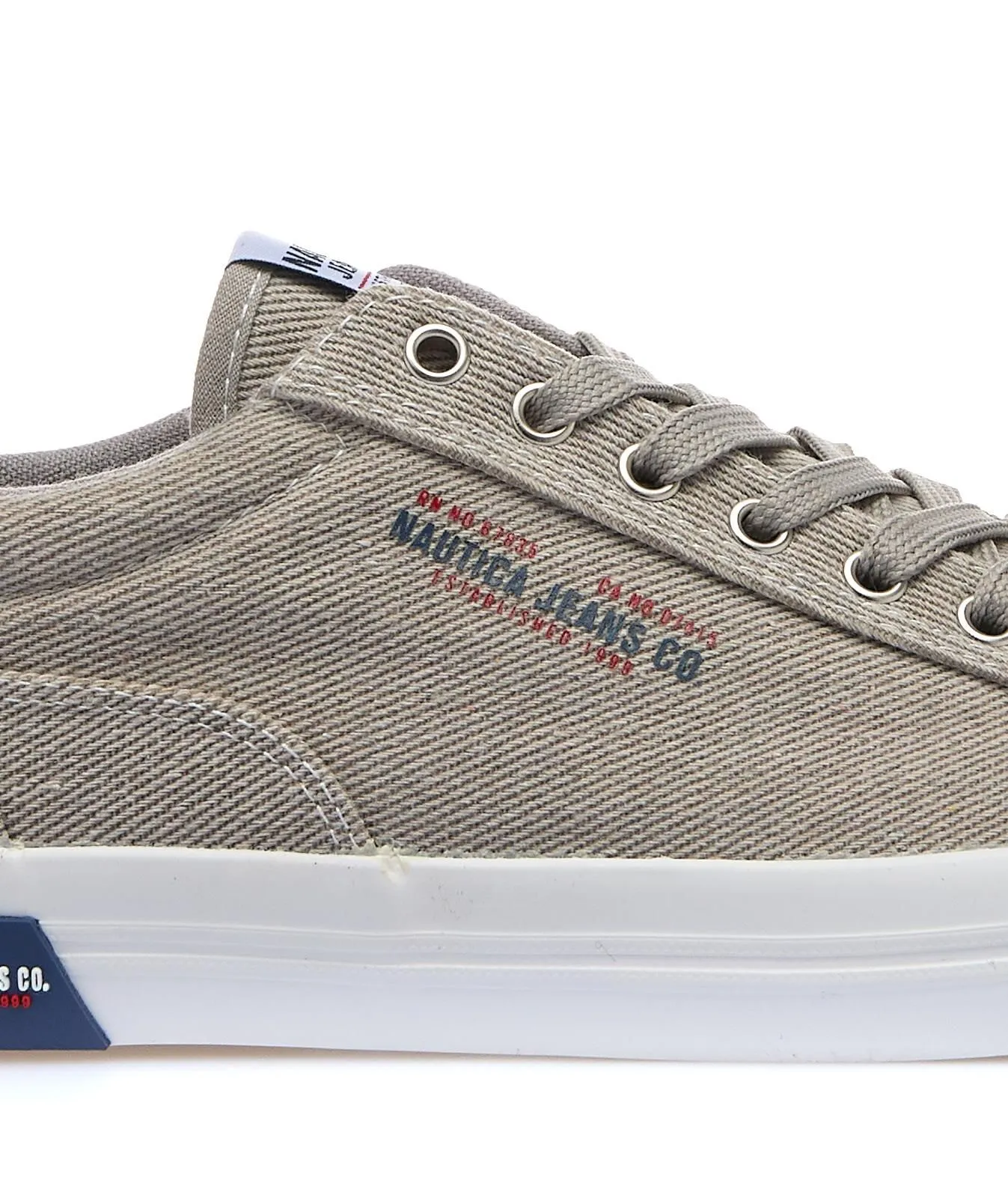 Sneakers beige in tessuto con logo