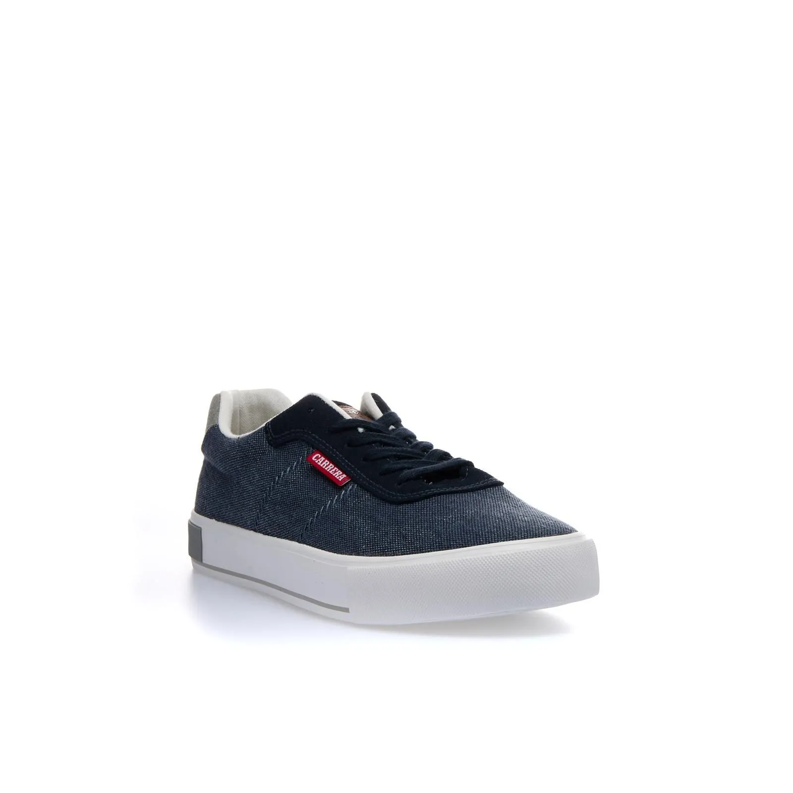 Sneakers blu in tessuto con lacci e logo