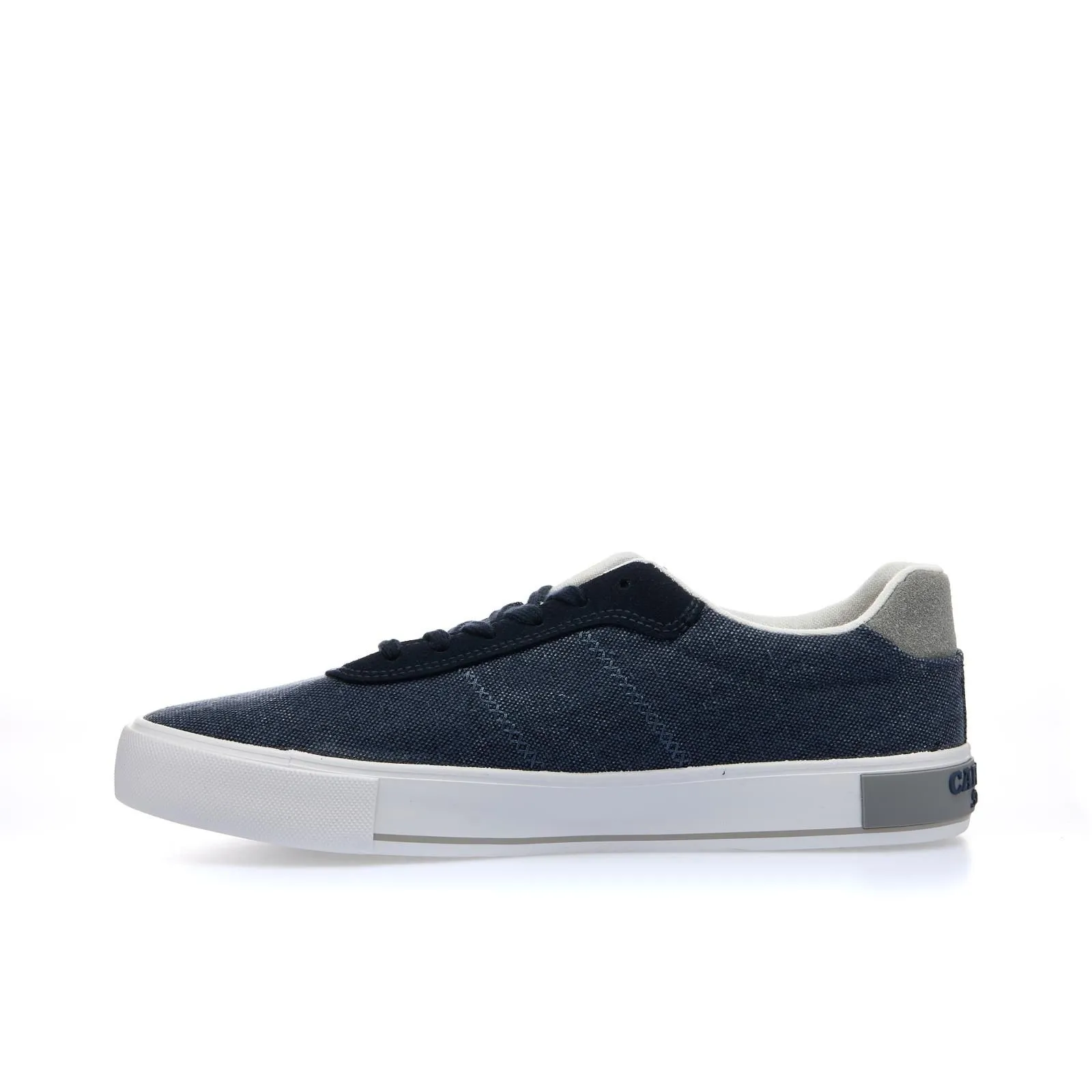Sneakers blu in tessuto con lacci e logo