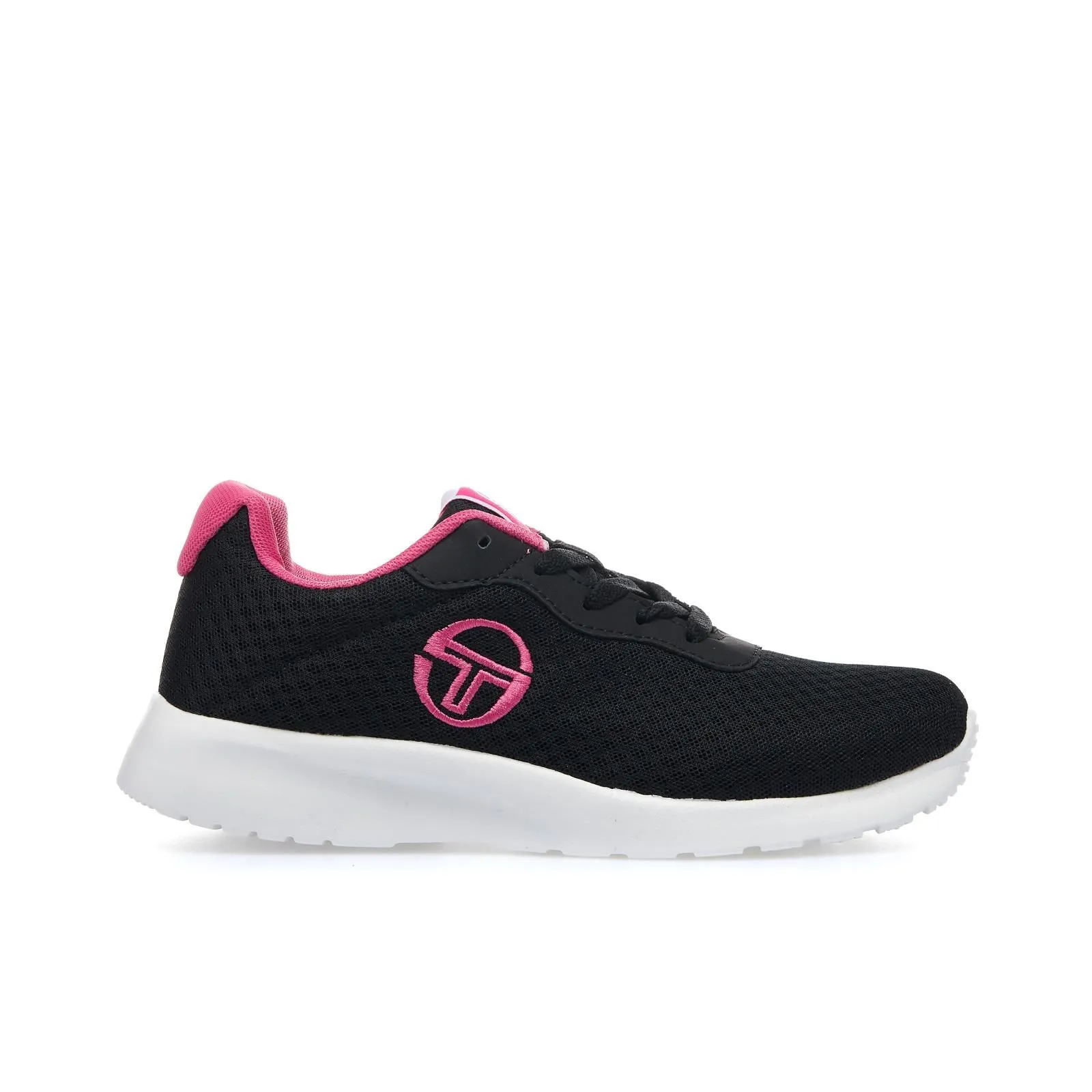 Sneakers donna da running nere in tessuto con logo