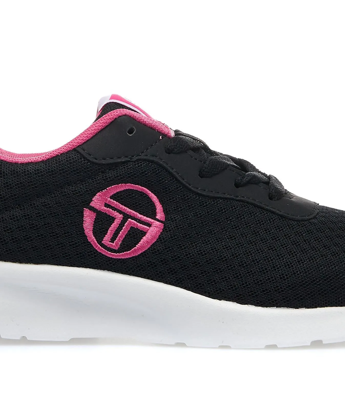 Sneakers donna da running nere in tessuto con logo
