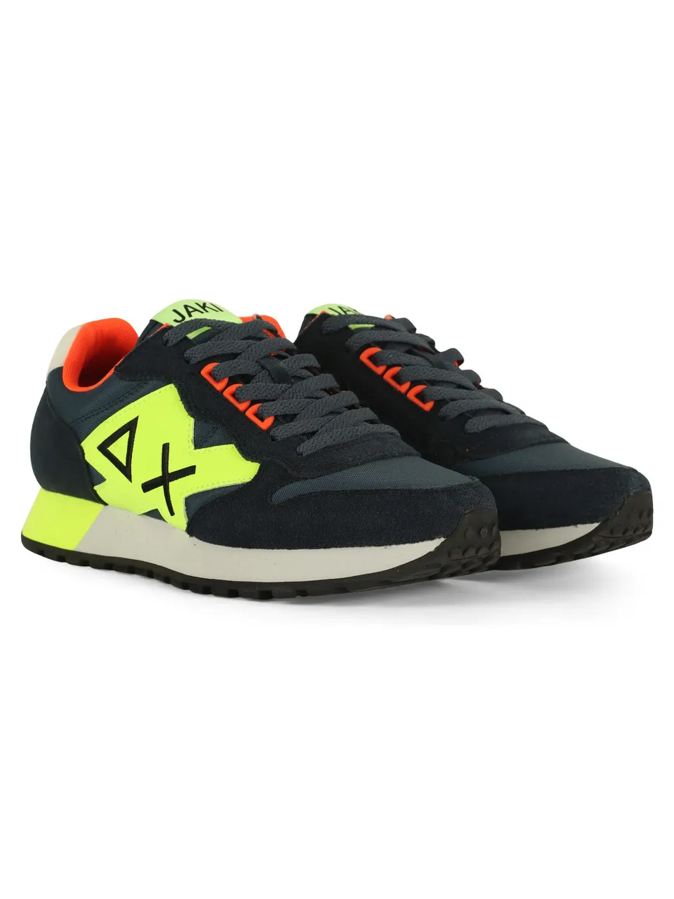 Sneakers in pelle e tessuto JAKI FLUO