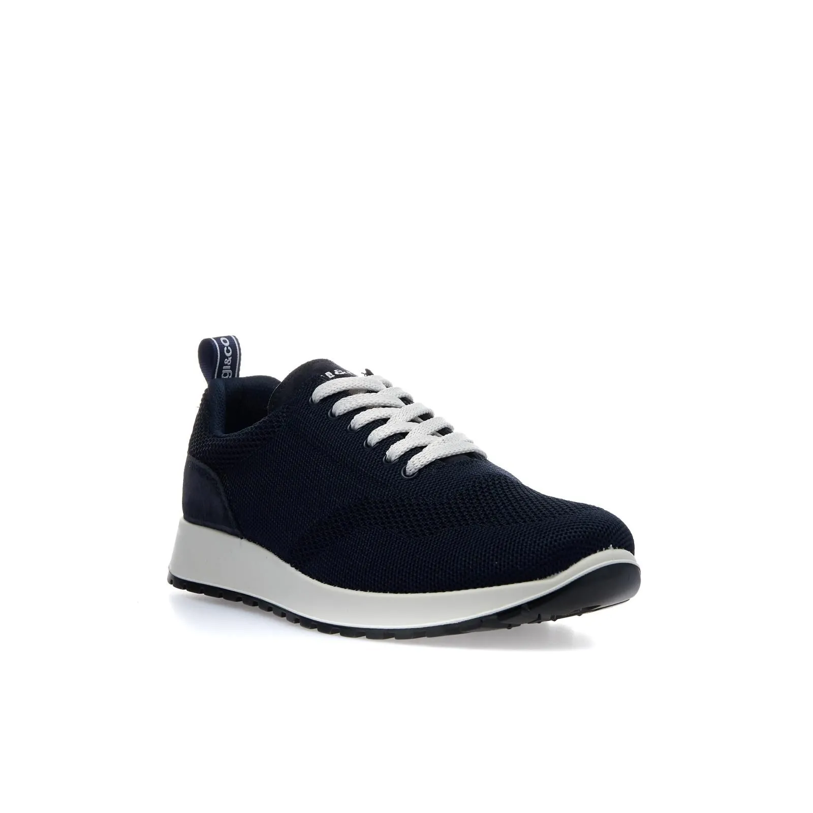 Sneakers in tessuto blu con lacci