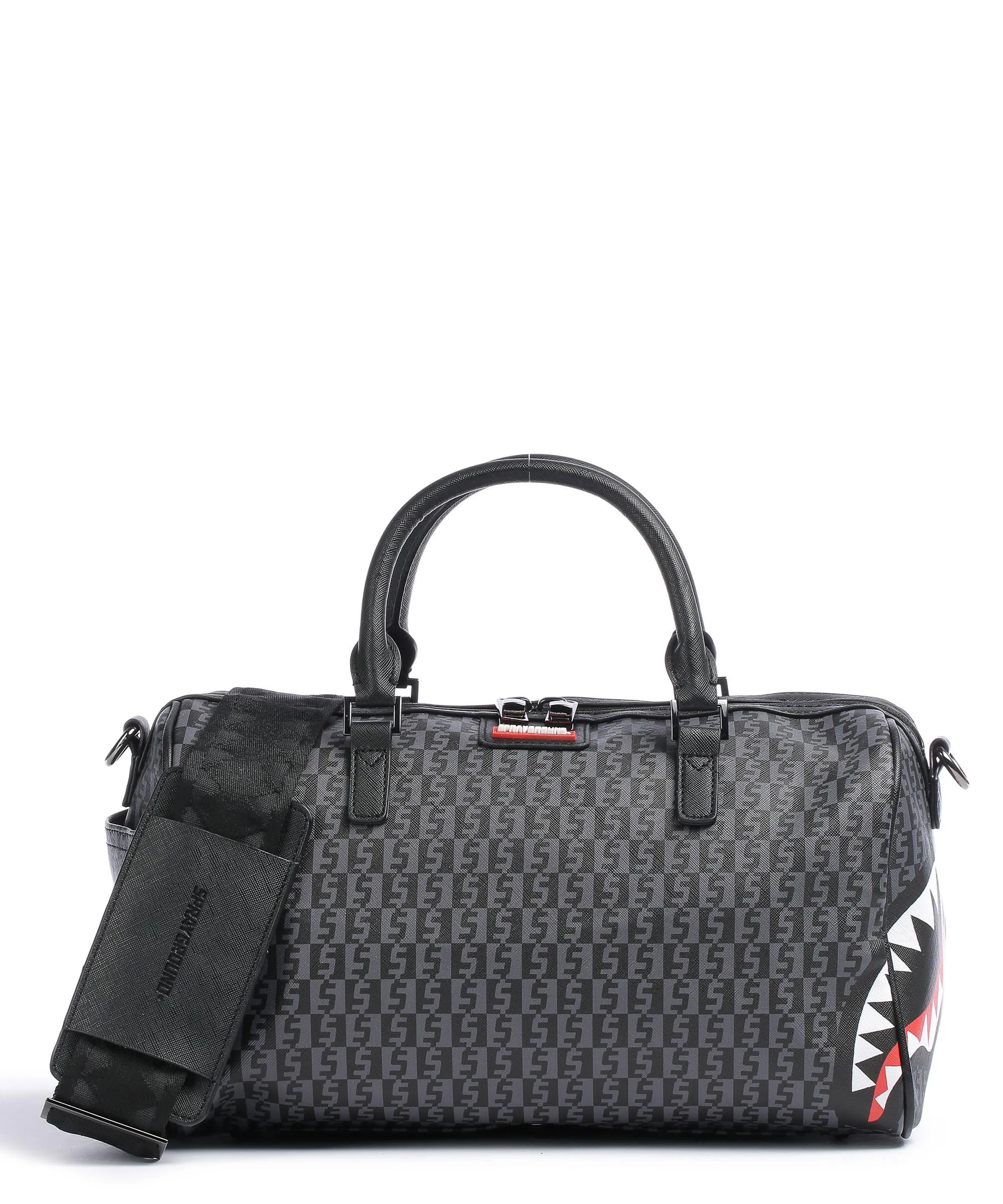  Sprayground Money Check Grey Borsa a mano plastica nero/grigio  