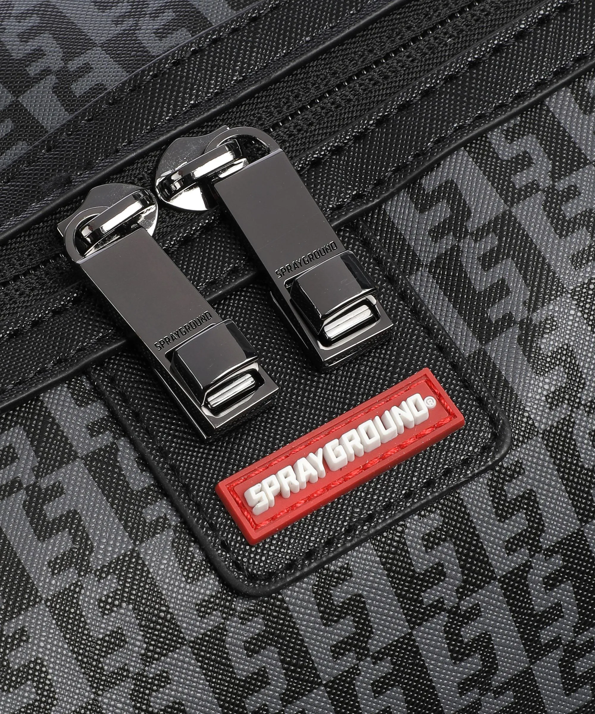  Sprayground Money Check Grey Borsa a mano plastica nero/grigio  