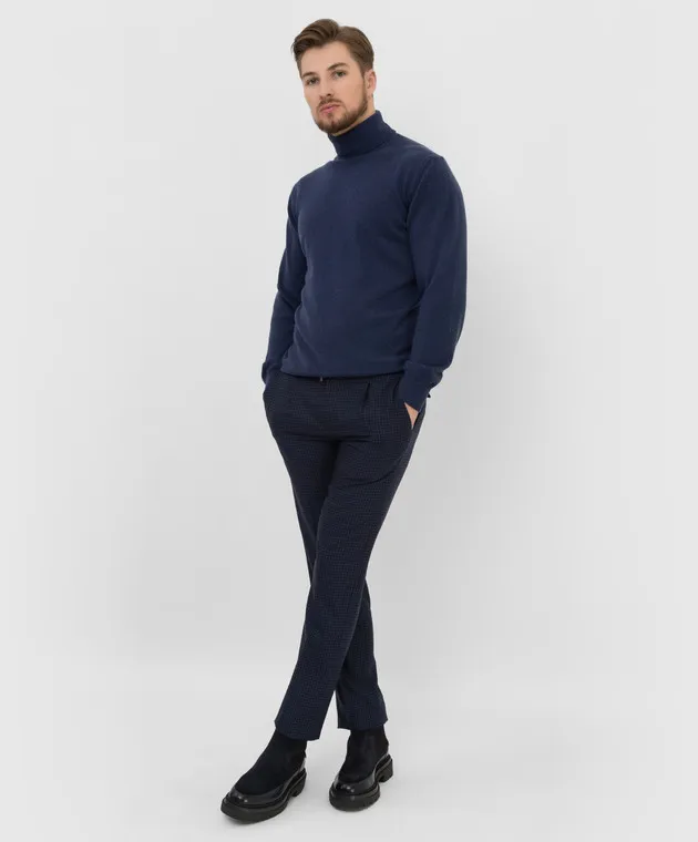 Stefano Ricci Pantaloni in cashmere a quadri M1T1400090PI18HC