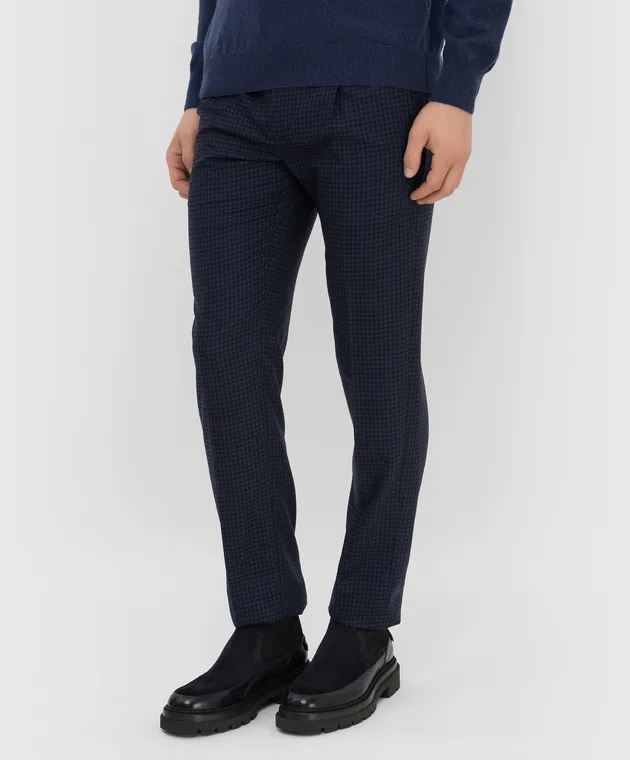 Stefano Ricci Pantaloni in cashmere a quadri M1T1400090PI18HC