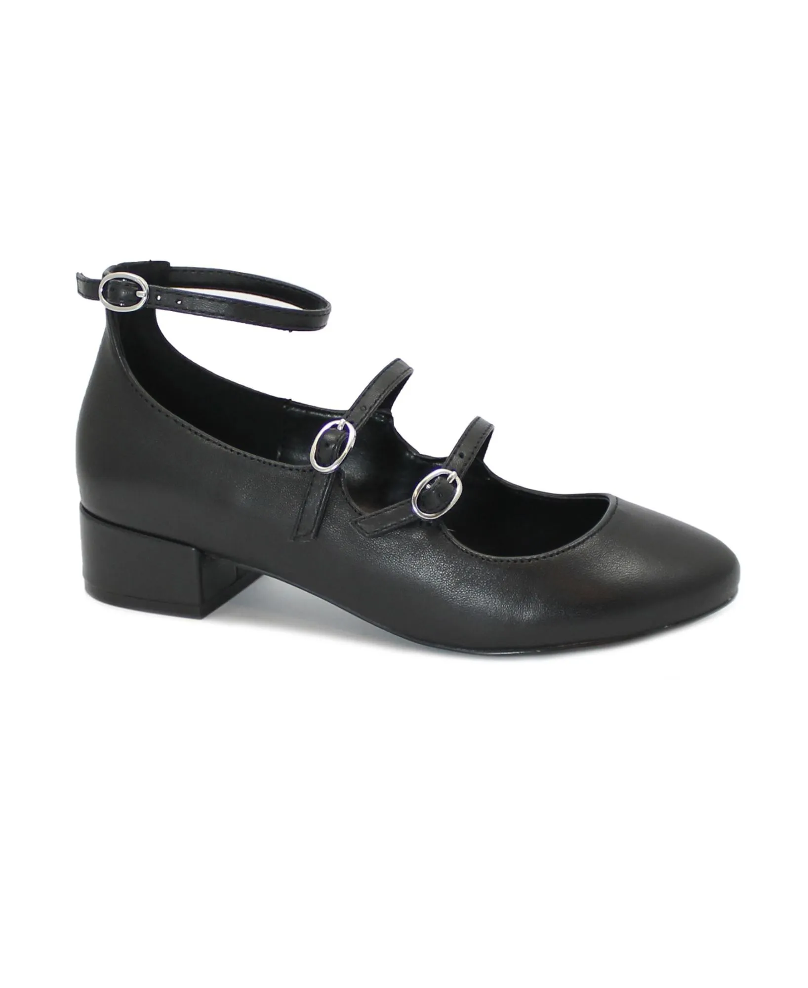 STEVE MADDEN COLLEAGUE black nero scarpe ballerina donna pelle cinturino