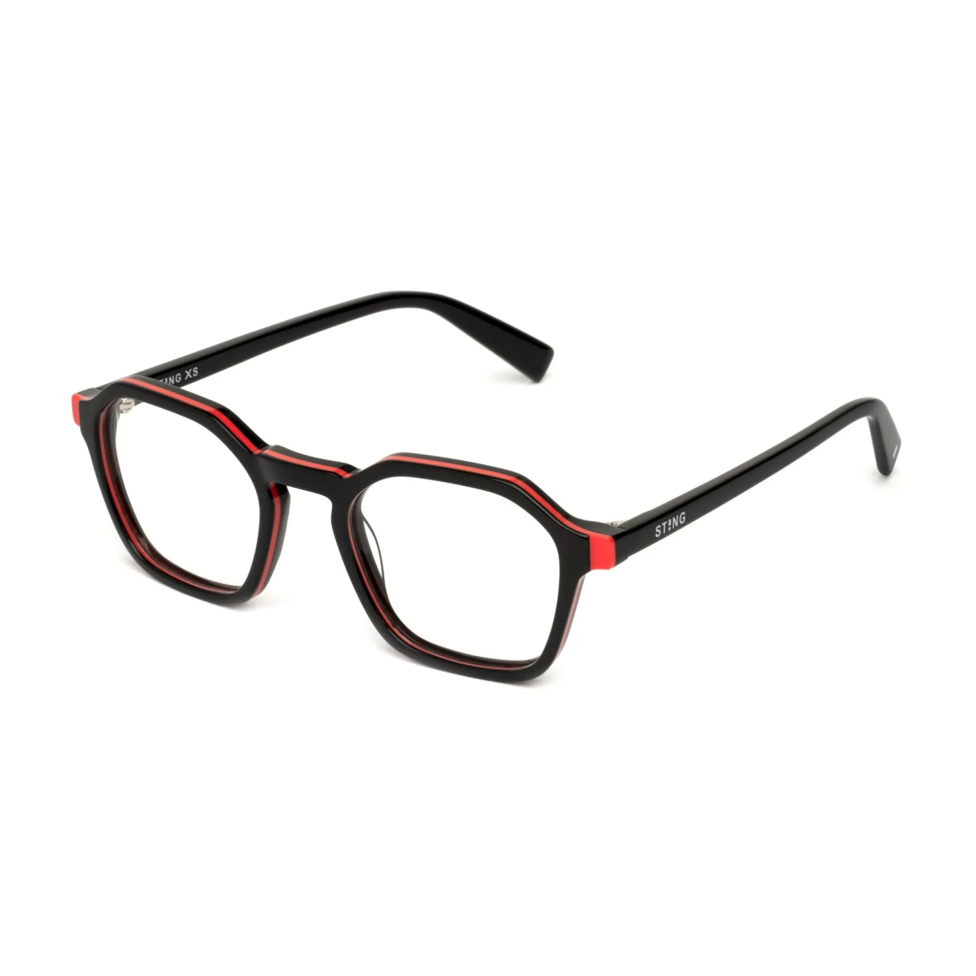   Sting VSJ738 - 06ZD Nero Rosso Lucido Nero | Occhiale Da Vista Bambino Unisex 