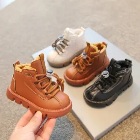 Stivaletti corti retrò per bambini Ragazzi Nero Marrone Beige Scarpe invernali per bambina Bambino Calzature antiscivolo per bam