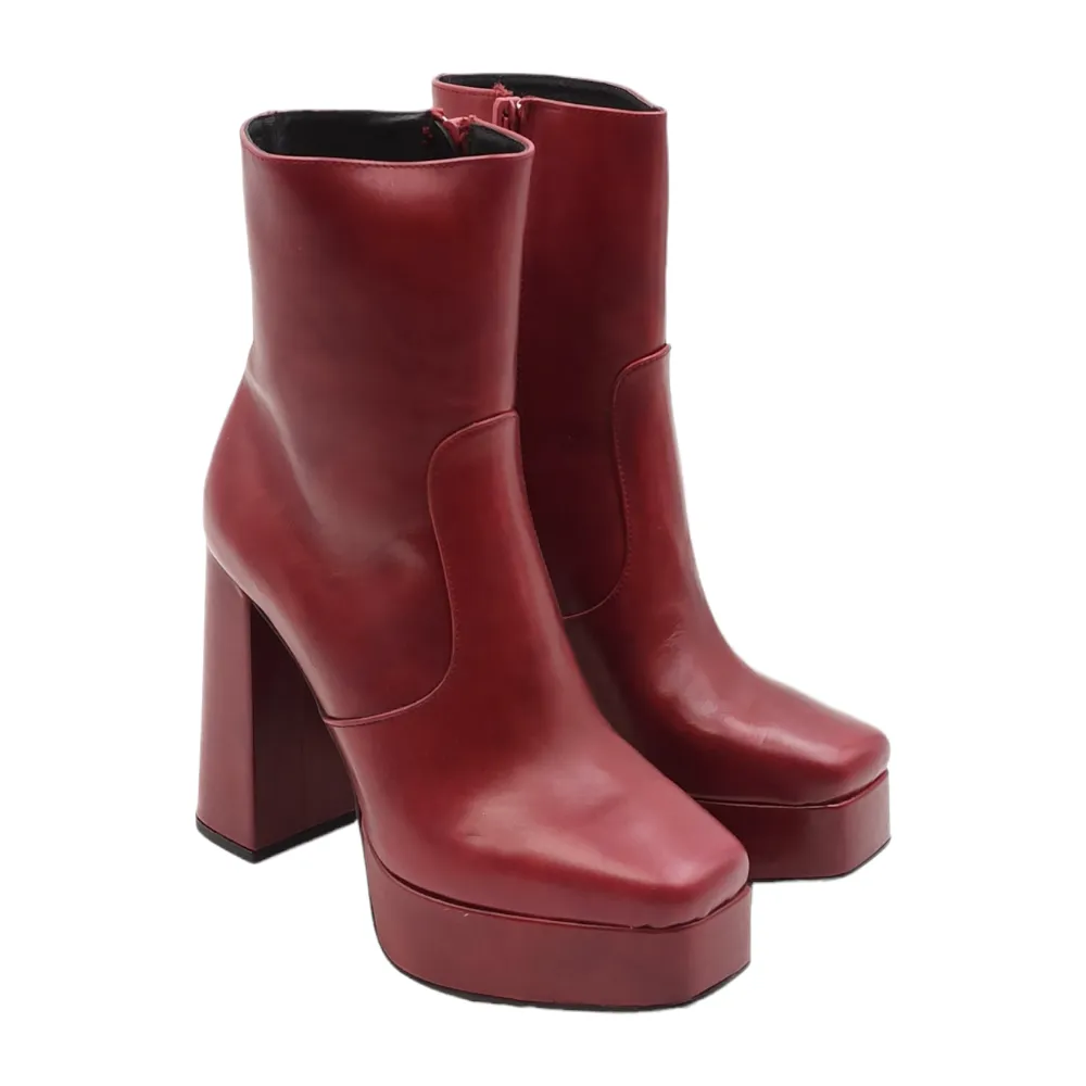Stivaletto donna in pelle con plateau Exe 665 SPIRIT 6-1 BURGUNDY LEAT