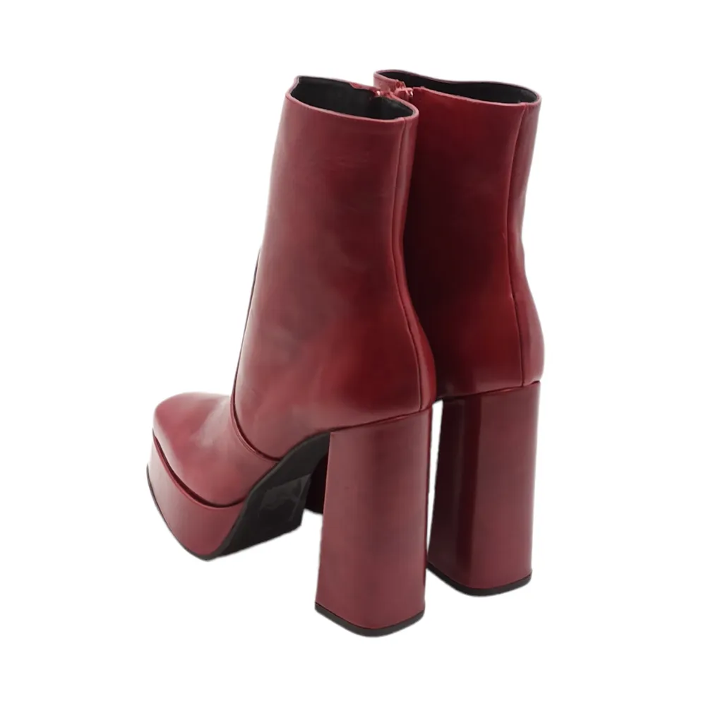 Stivaletto donna in pelle con plateau Exe 665 SPIRIT 6-1 BURGUNDY LEAT