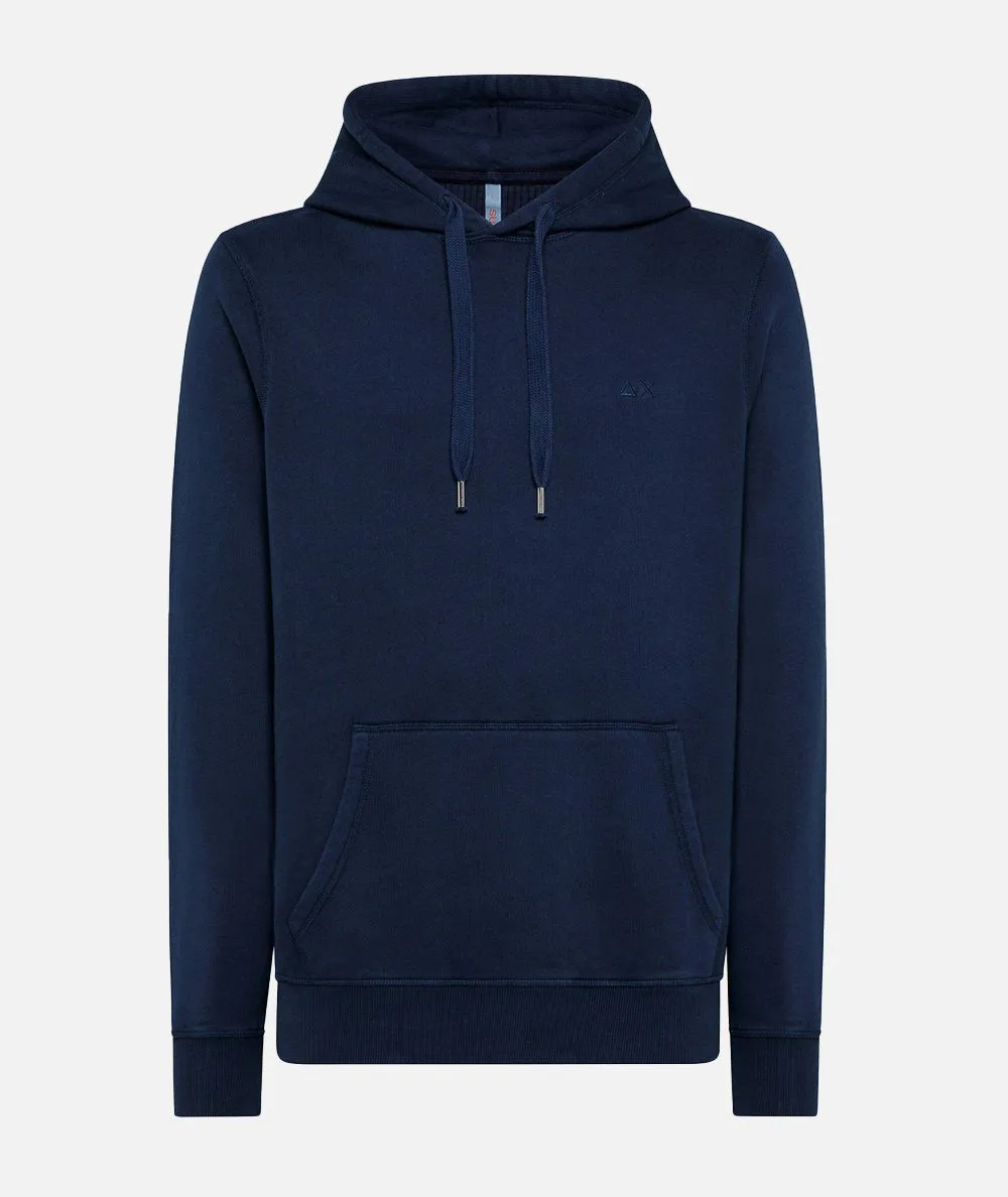 Sun 68  ---------    ------------ felpe felpa hood garment dye cotton fl blu
