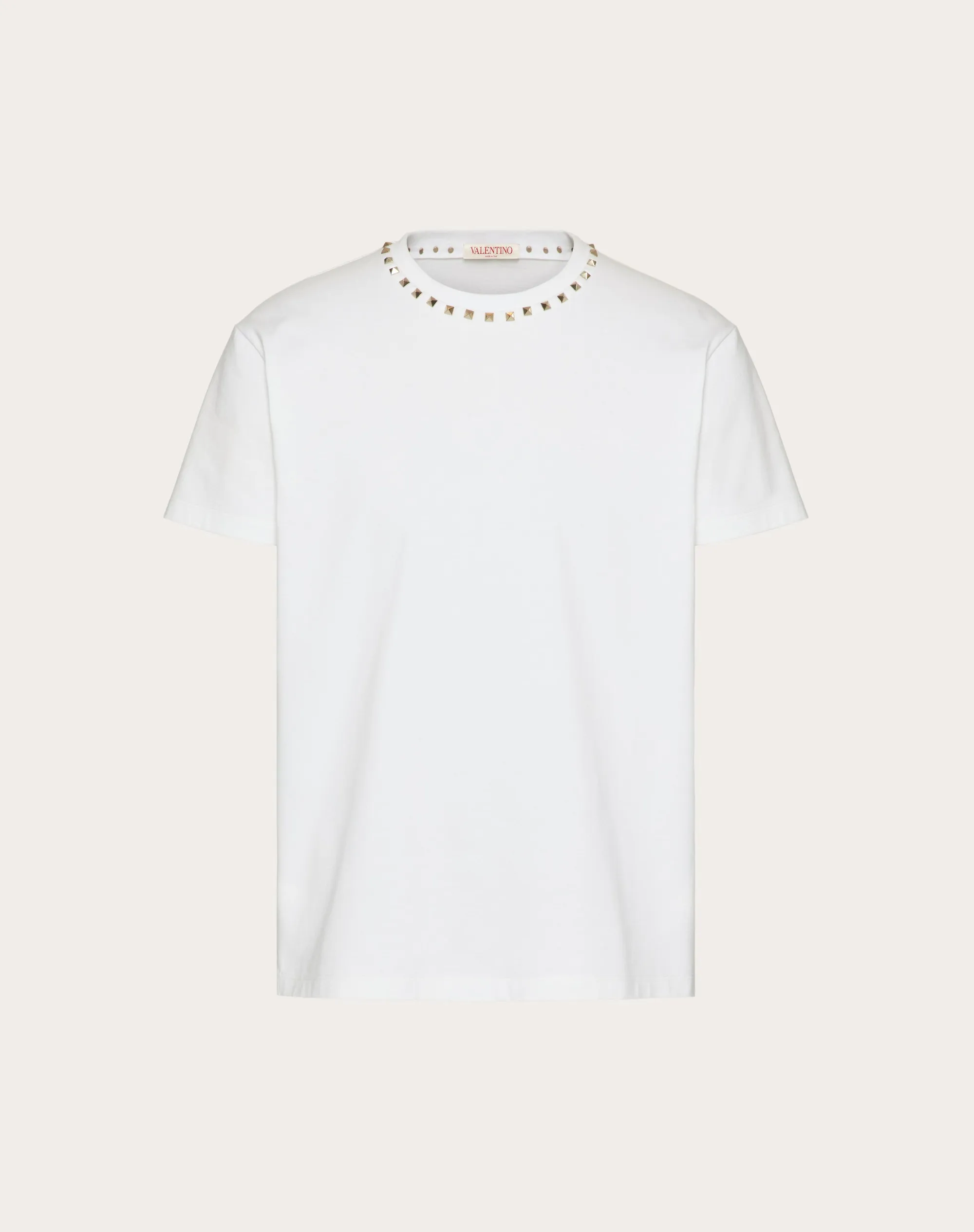 T-SHIRT GIROCOLLO IN COTONE CON BORCHIE BLACK UNTITLED