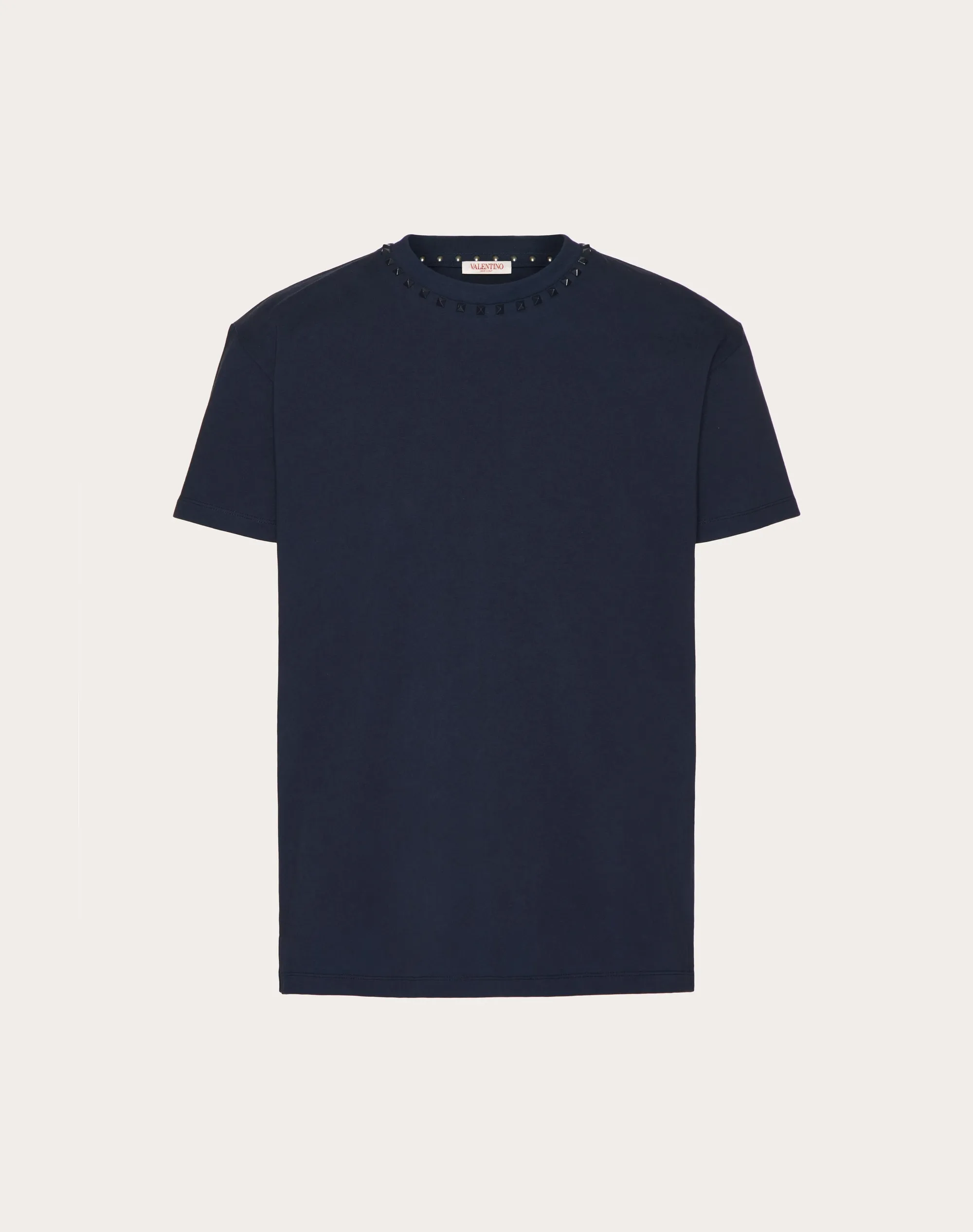 T-SHIRT GIROCOLLO IN COTONE CON BORCHIE BLACK UNTITLED