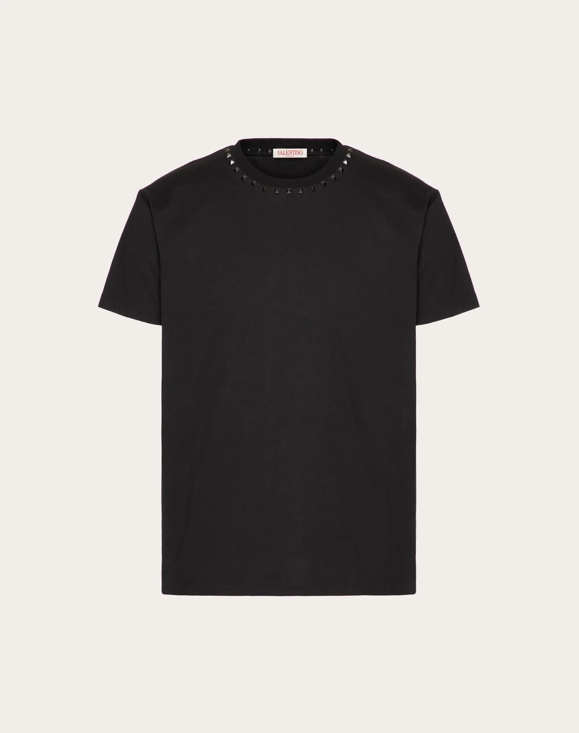 T-SHIRT GIROCOLLO IN COTONE CON BORCHIE BLACK UNTITLED